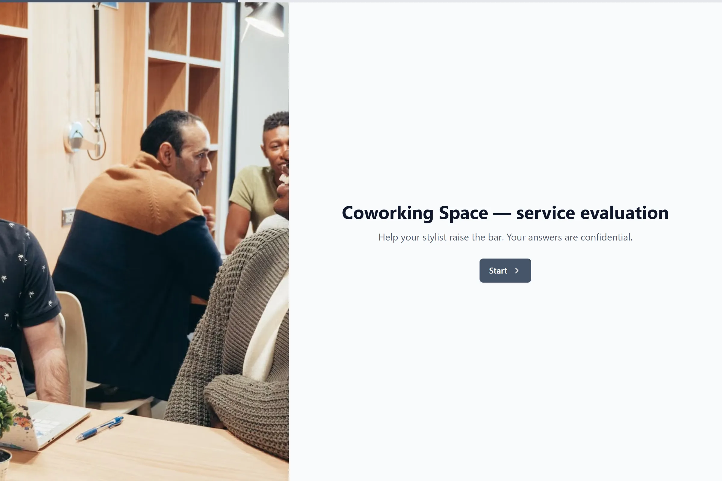 Coworking Space Service Evaluation template preview
