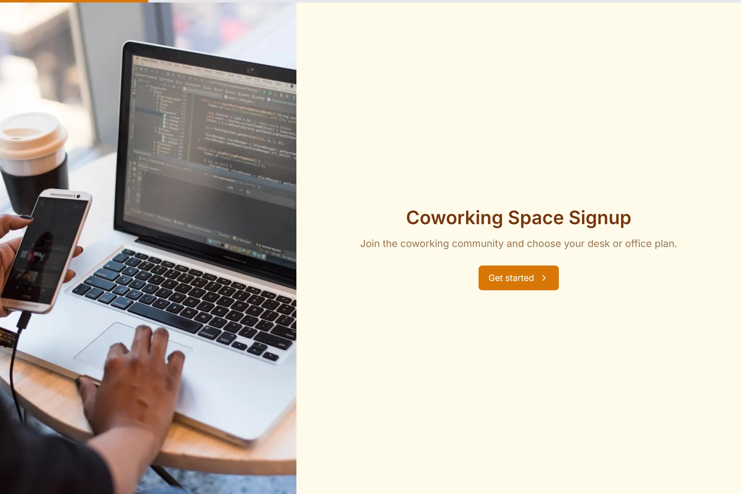 Coworking Space Signup template preview
