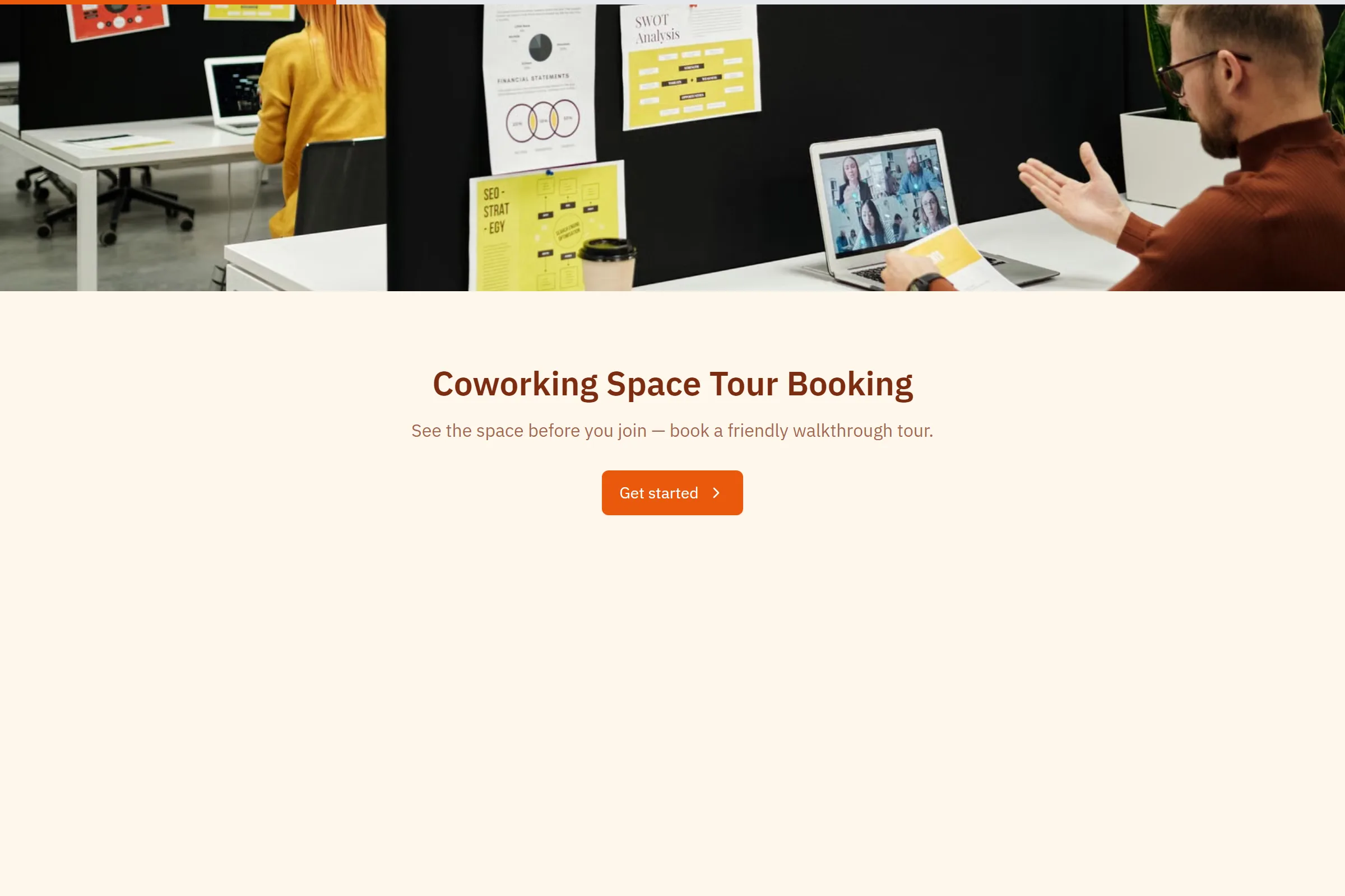Coworking Space Tour Booking template preview