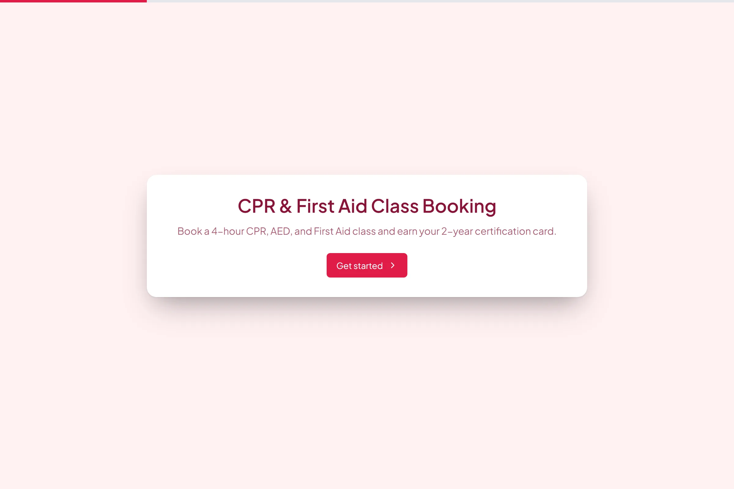 CPR & First Aid Class Booking template preview