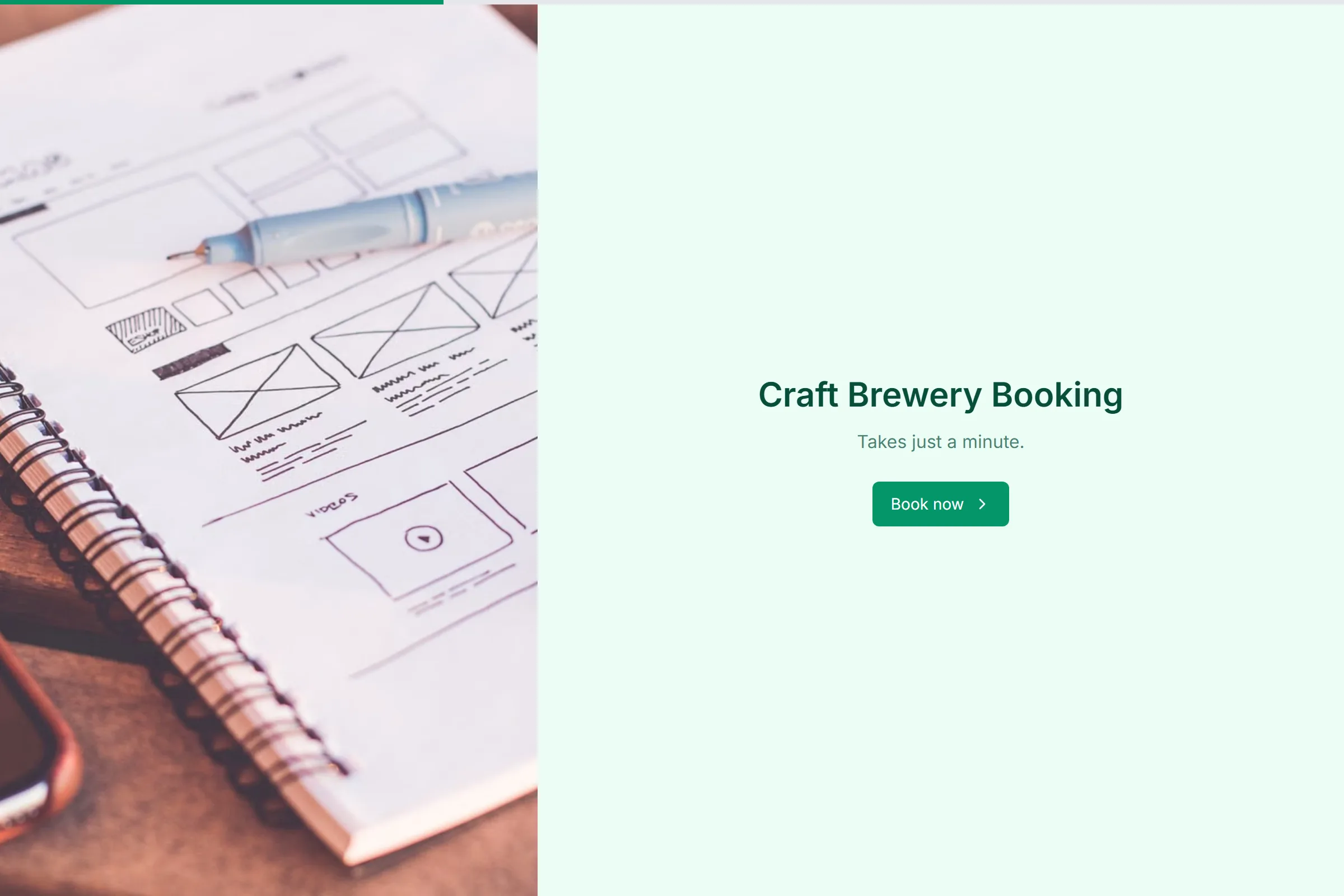 Craft Brewery Booking template preview