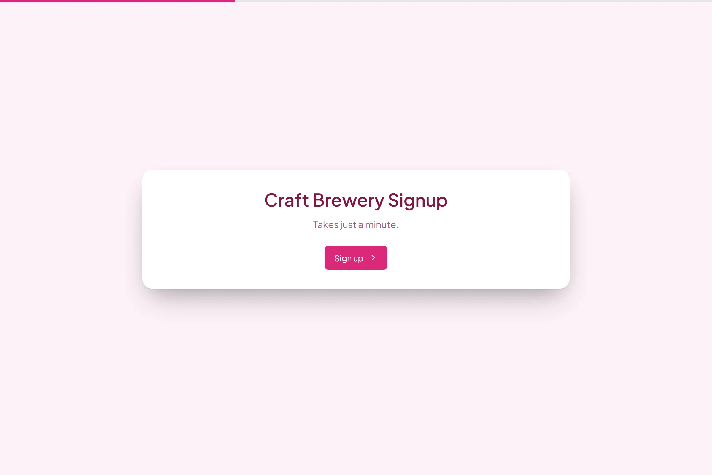 Craft Brewery Signup template preview