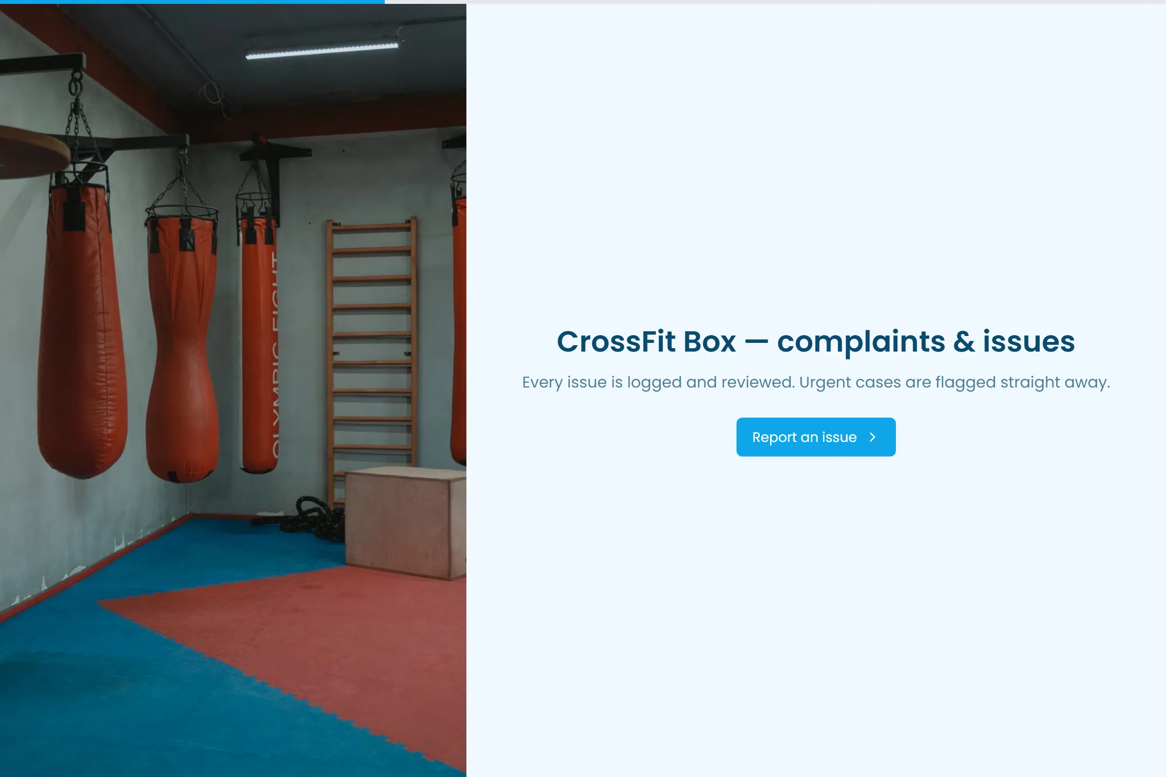 CrossFit Box Complaint / Issue Form template preview