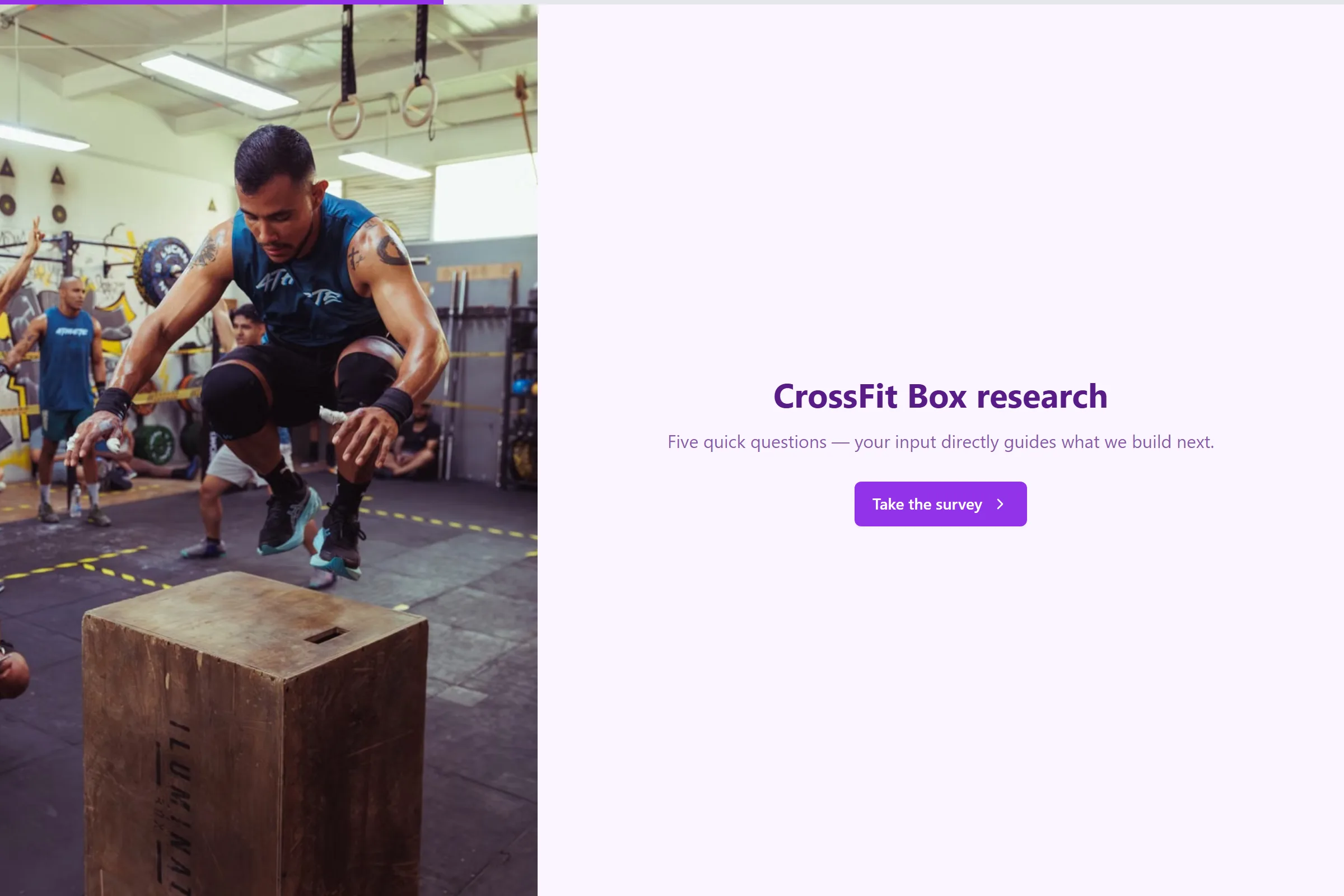 CrossFit Box Market Research Survey template preview