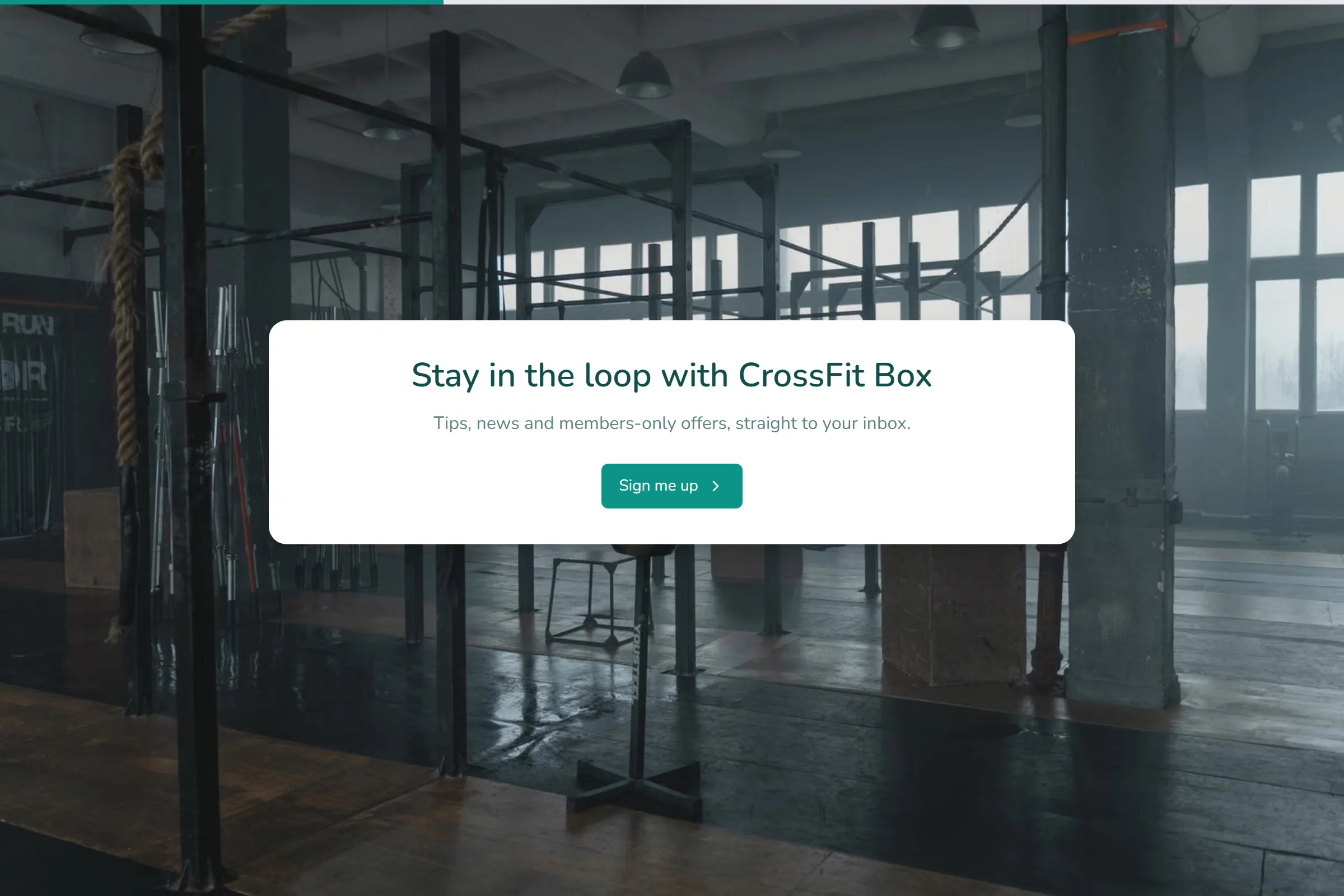CrossFit Box Newsletter & Updates Signup template preview
