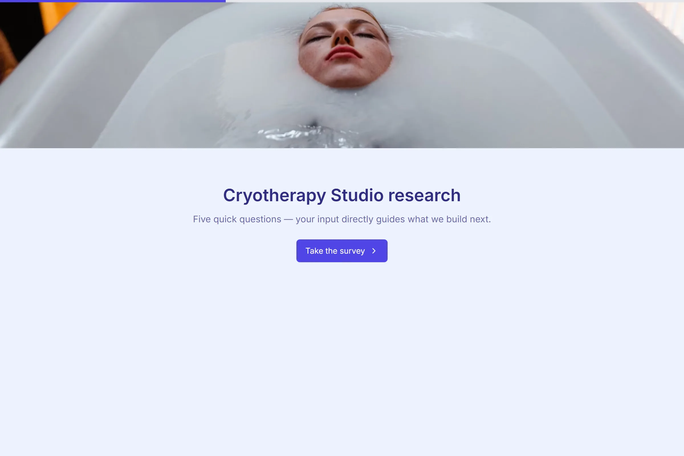 Cryotherapy Studio Market Research Survey template preview