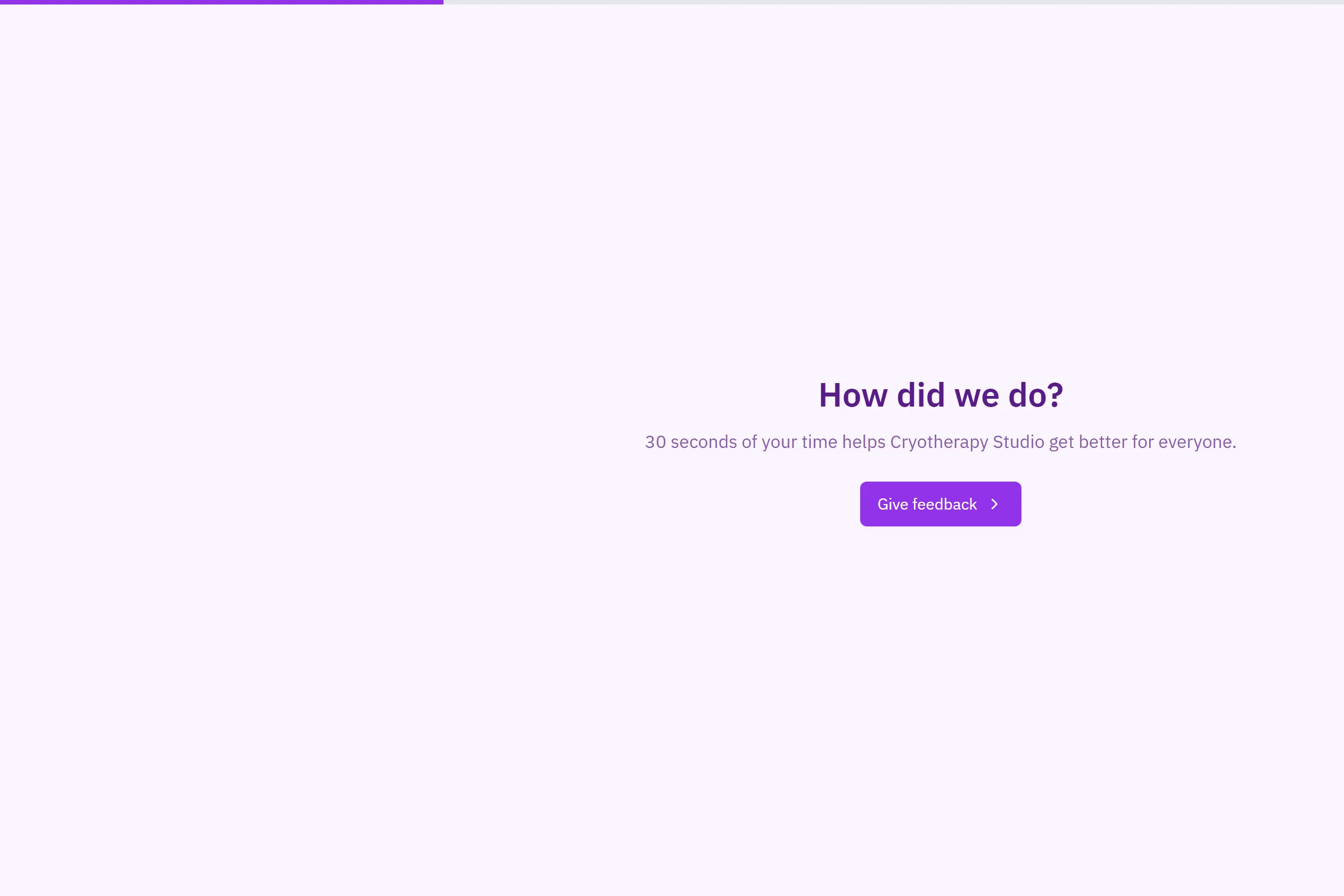 Cryotherapy Studio Quick Feedback template preview