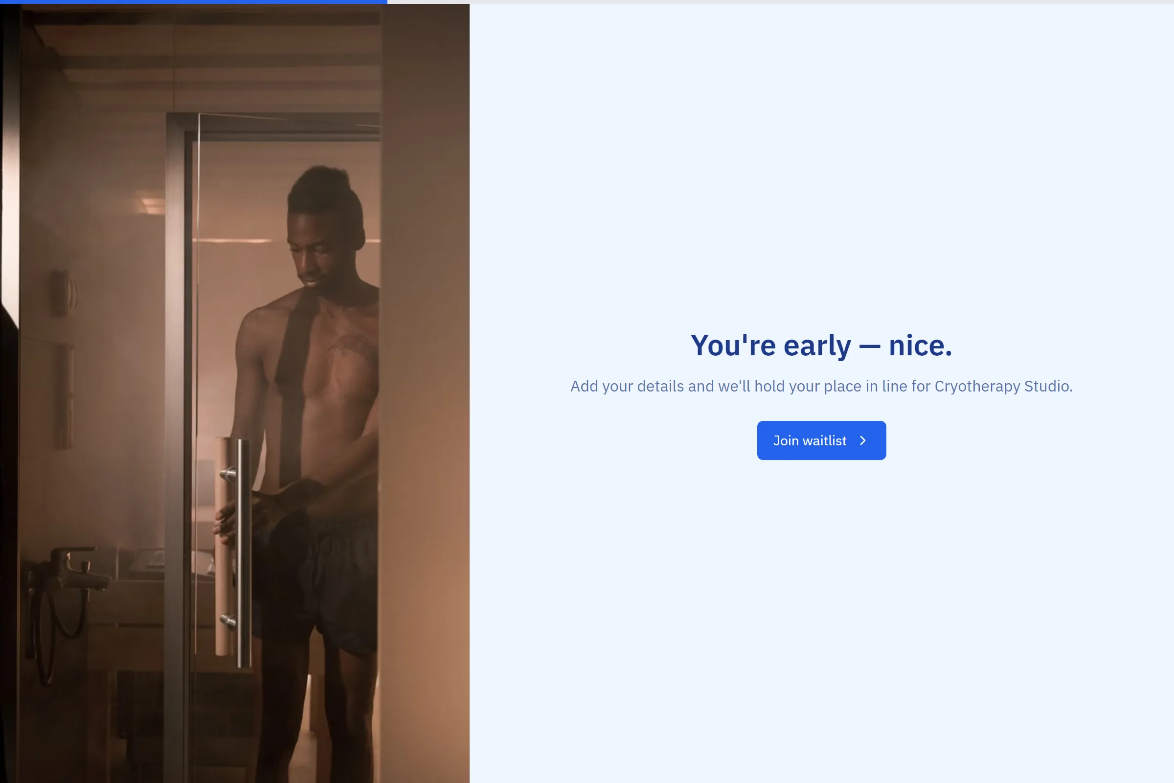 Cryotherapy Studio Waitlist template preview