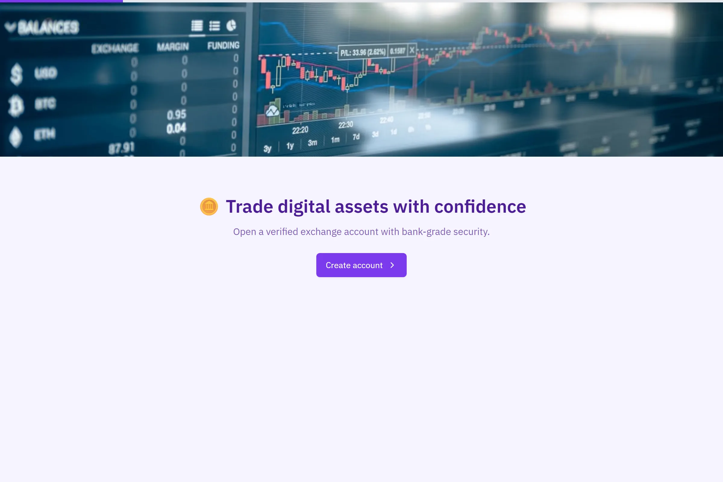 Crypto Exchange Account Signup template preview