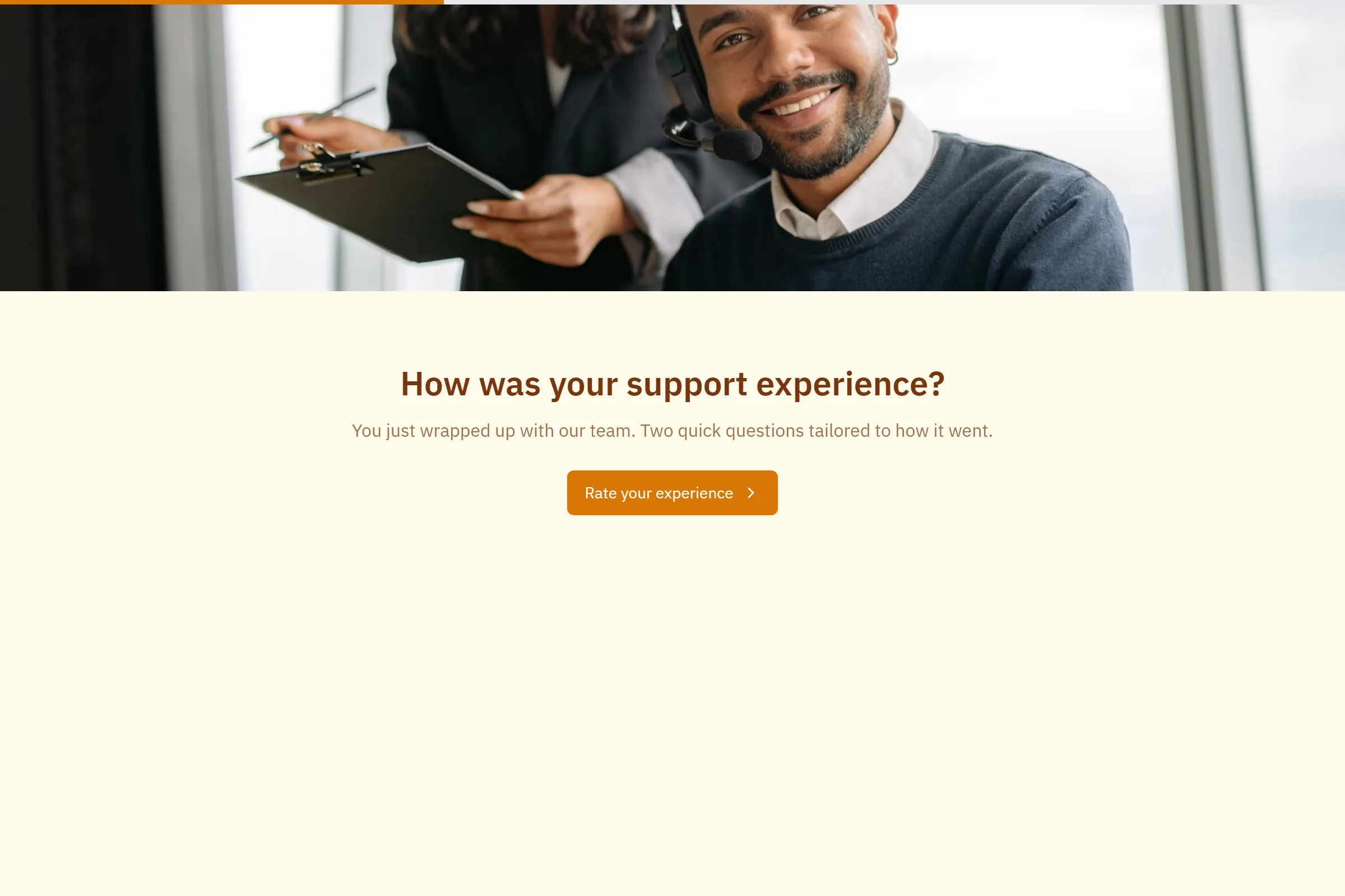 CSAT Post-Support Survey template preview