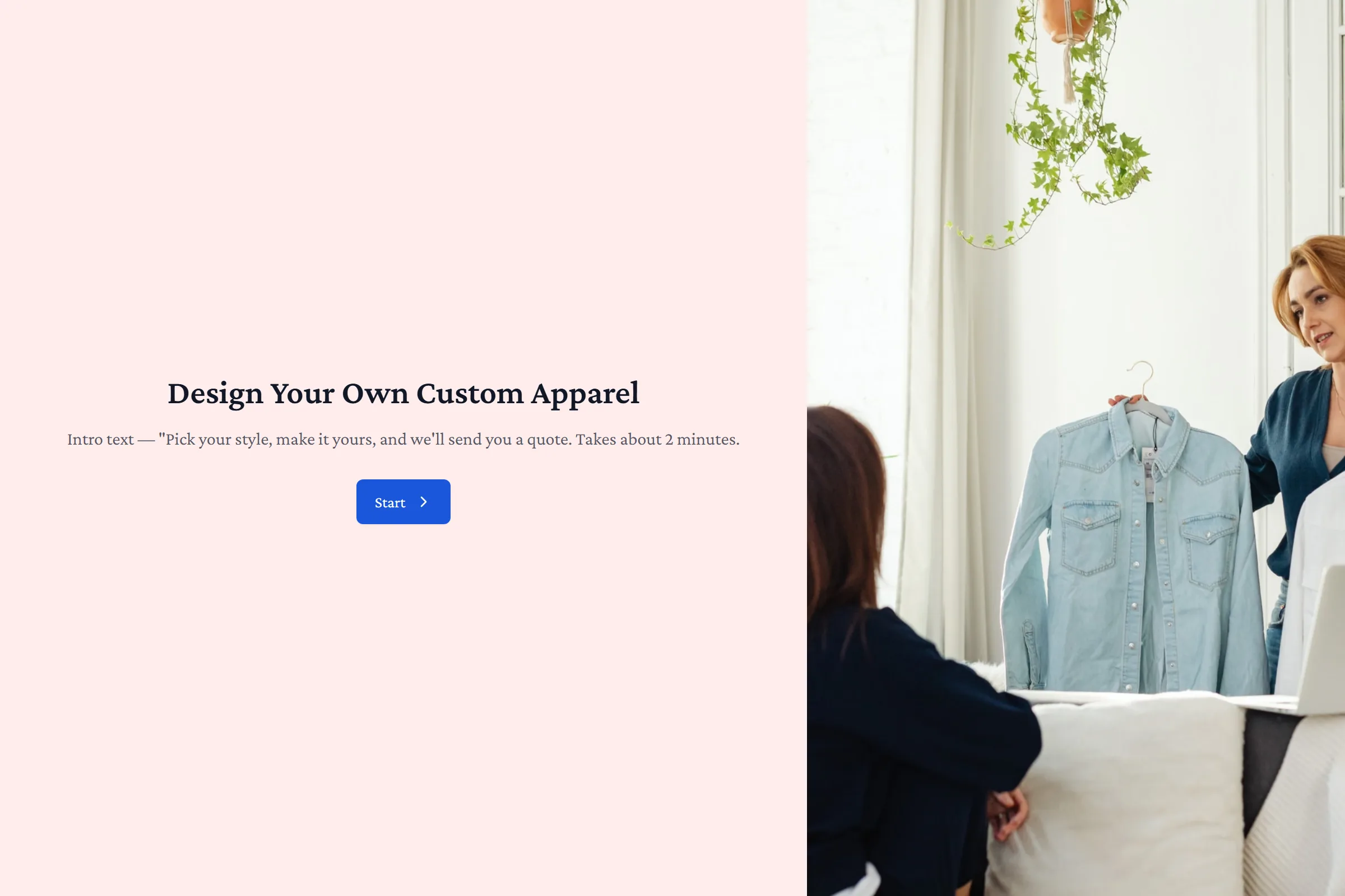 Custom Apparel Order template preview