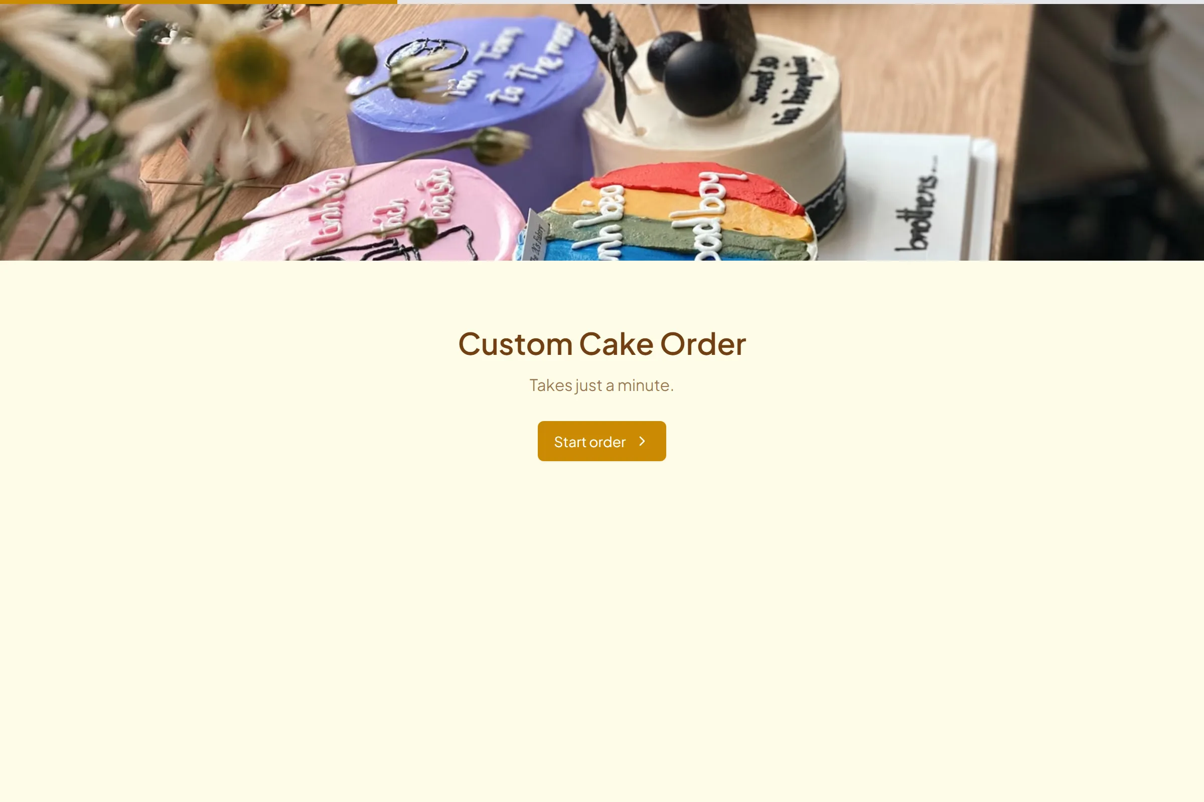 Custom Cake Order template preview