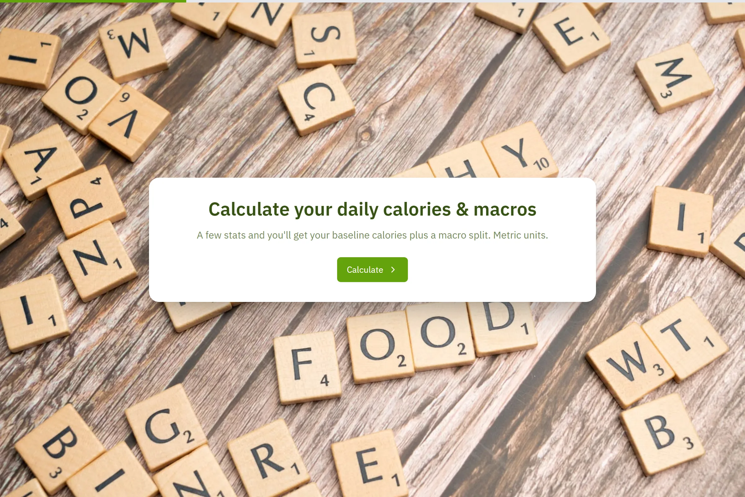 Daily Calorie & Macro Calculator template preview