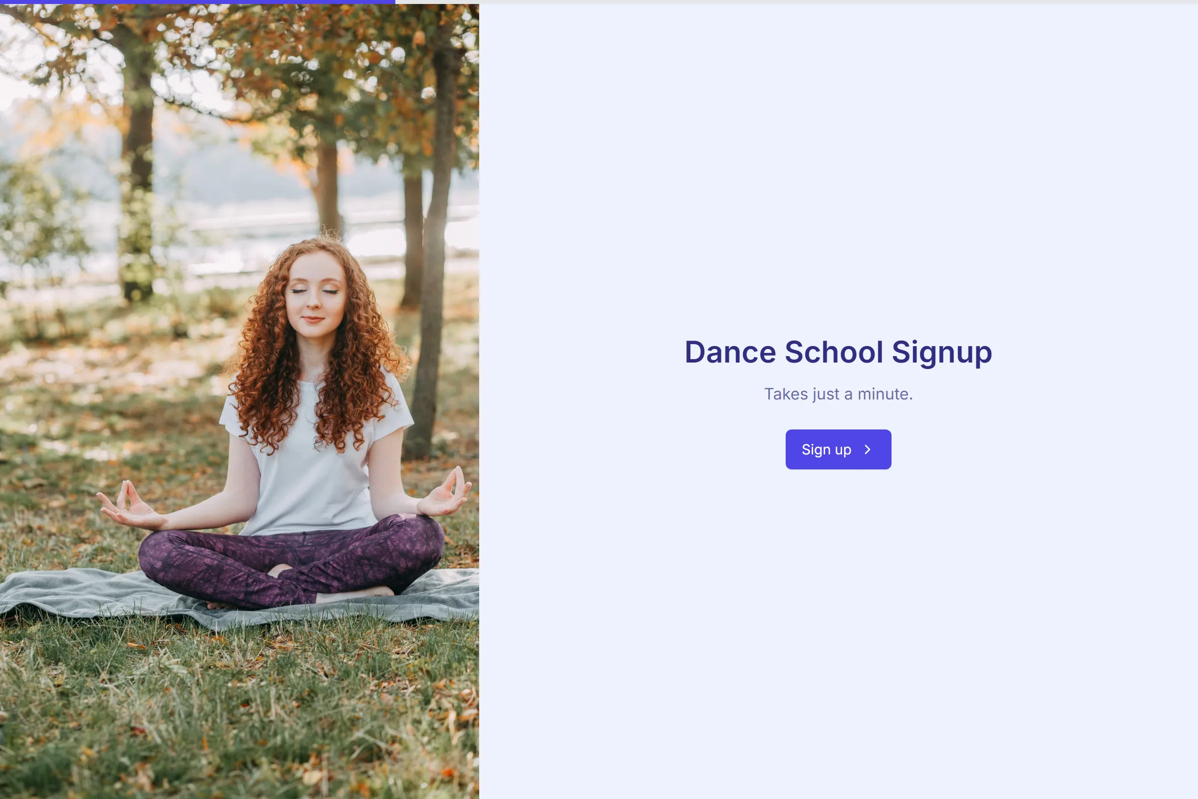Dance School Signup template preview