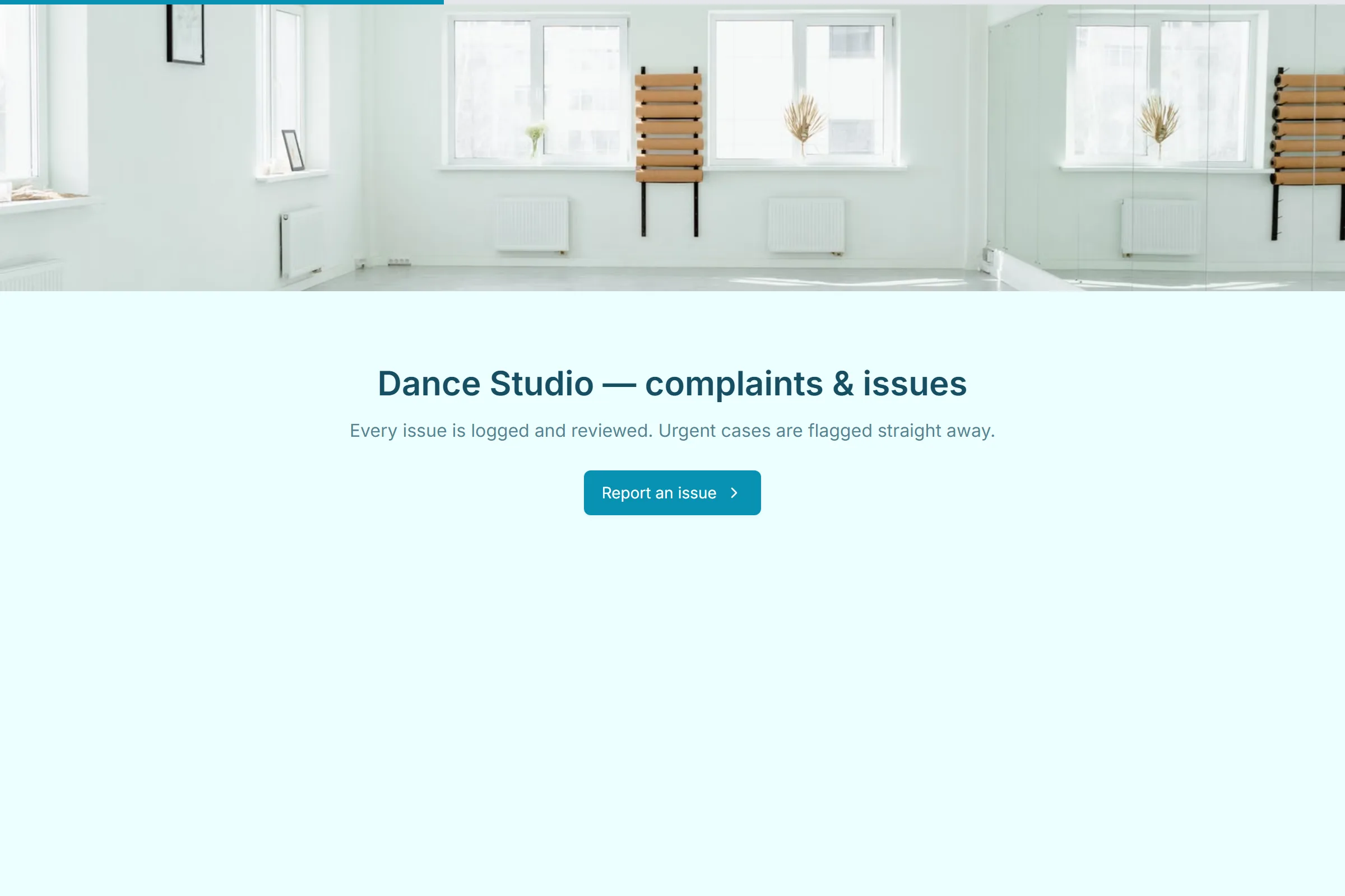 Dance Studio Complaint / Issue Form template preview