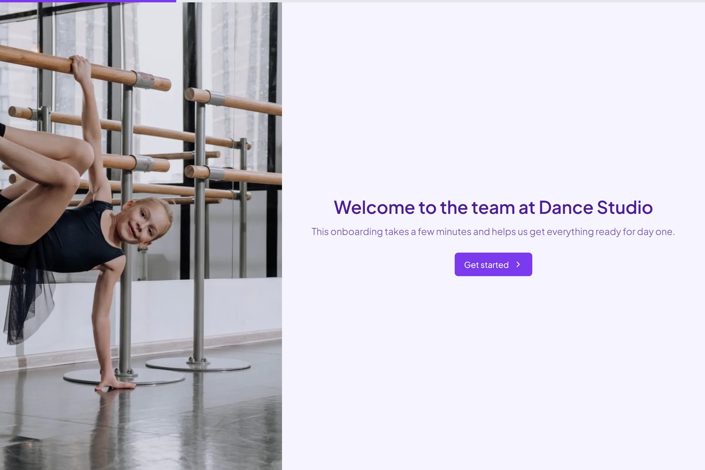 Dance Studio Member Profile Setup template preview