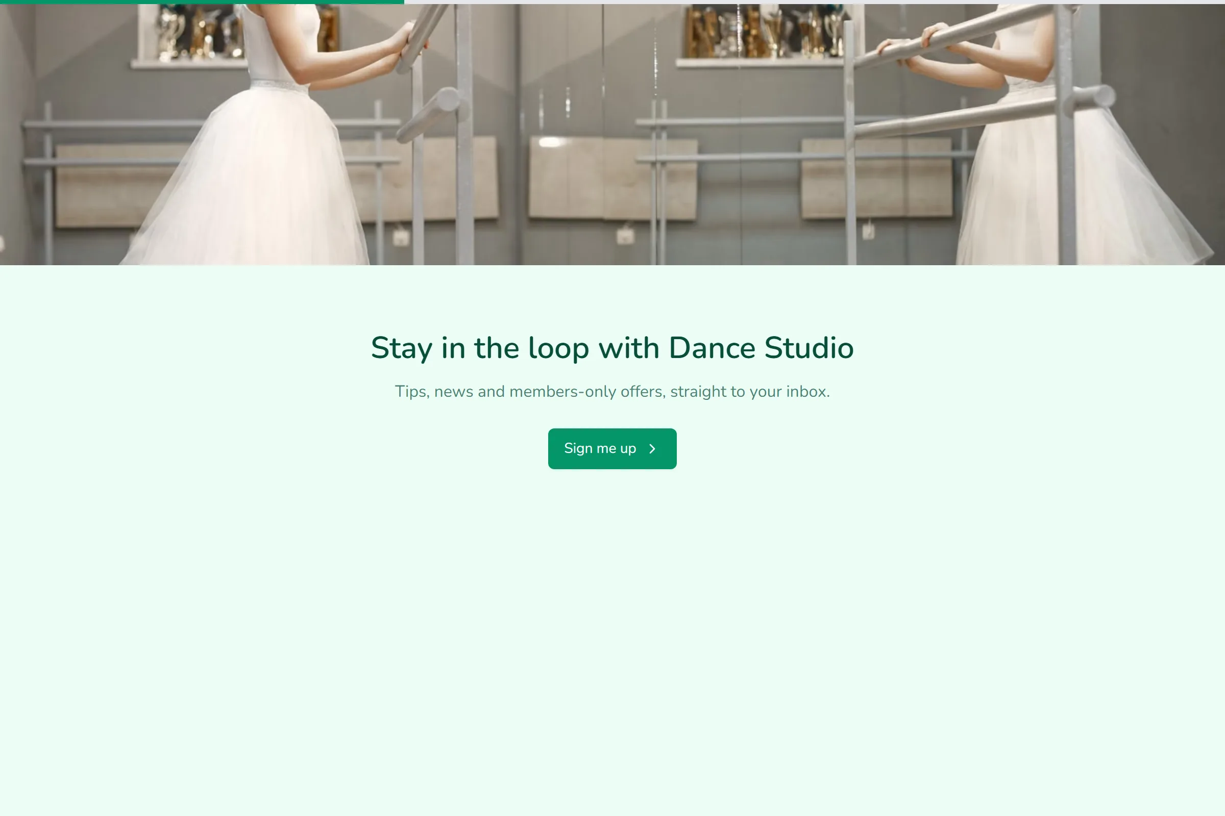 Dance Studio Newsletter & Updates Signup template preview