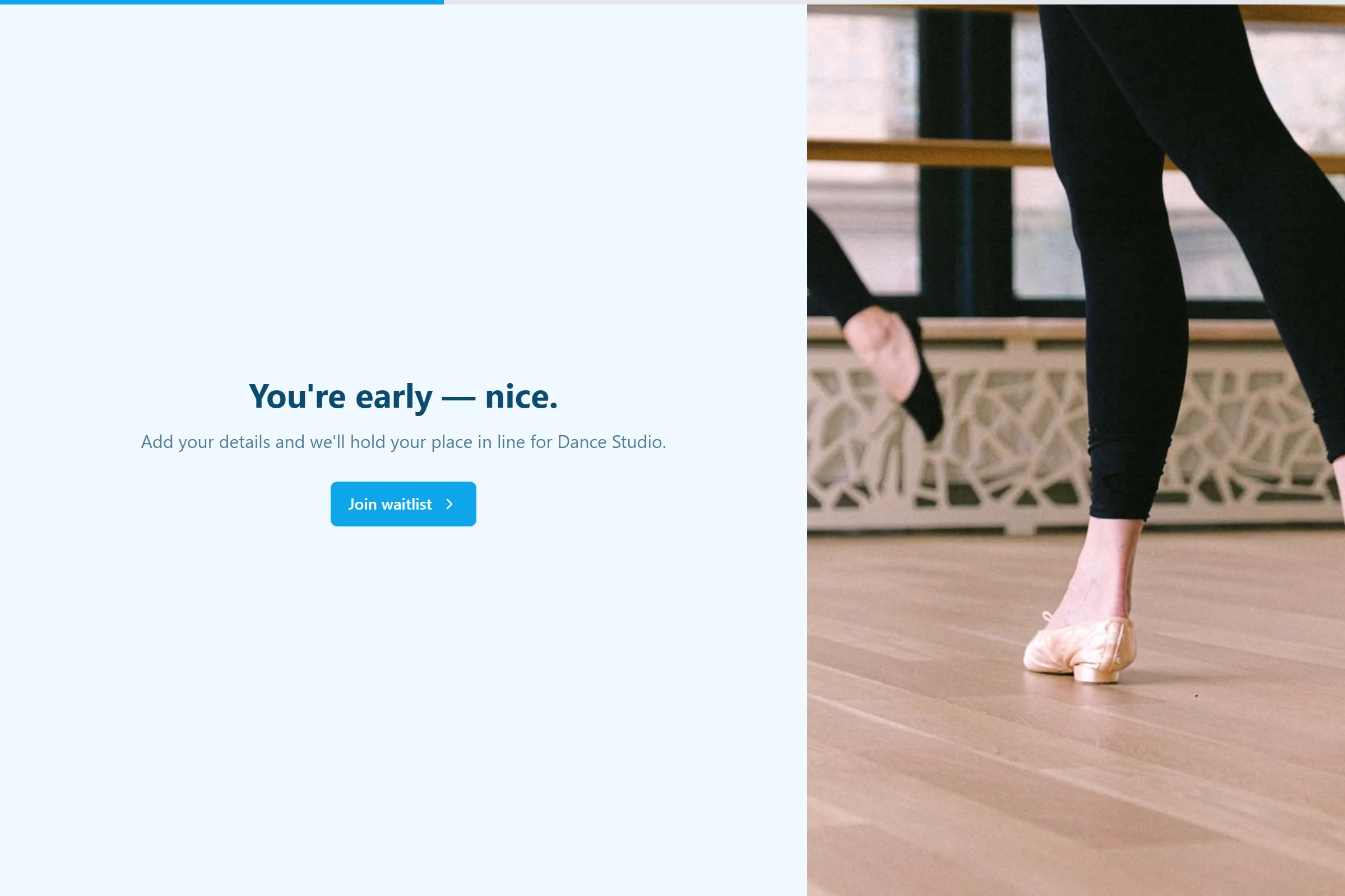 Dance Studio Waitlist template preview