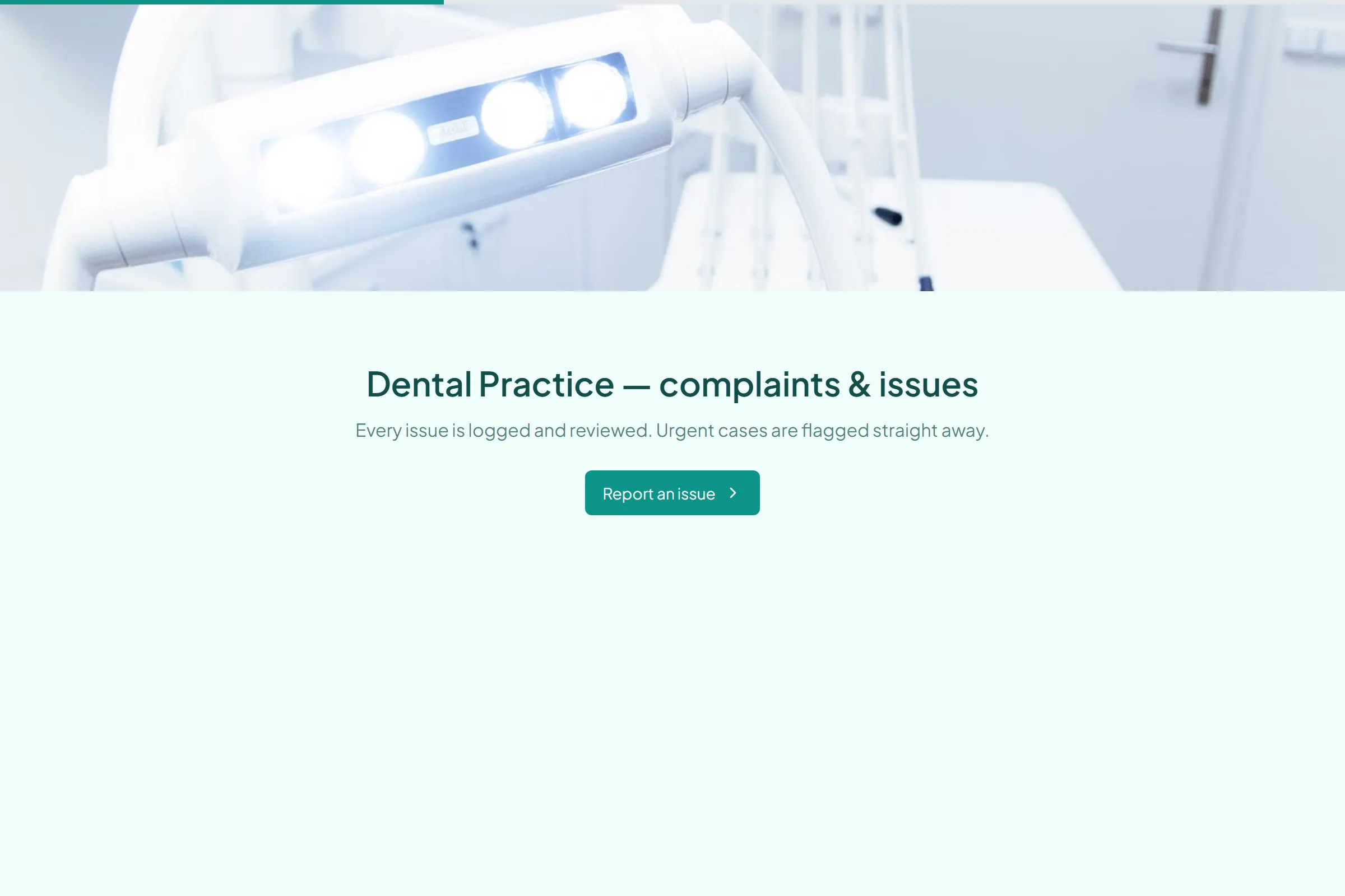 Dental Practice Complaint / Issue Form template preview