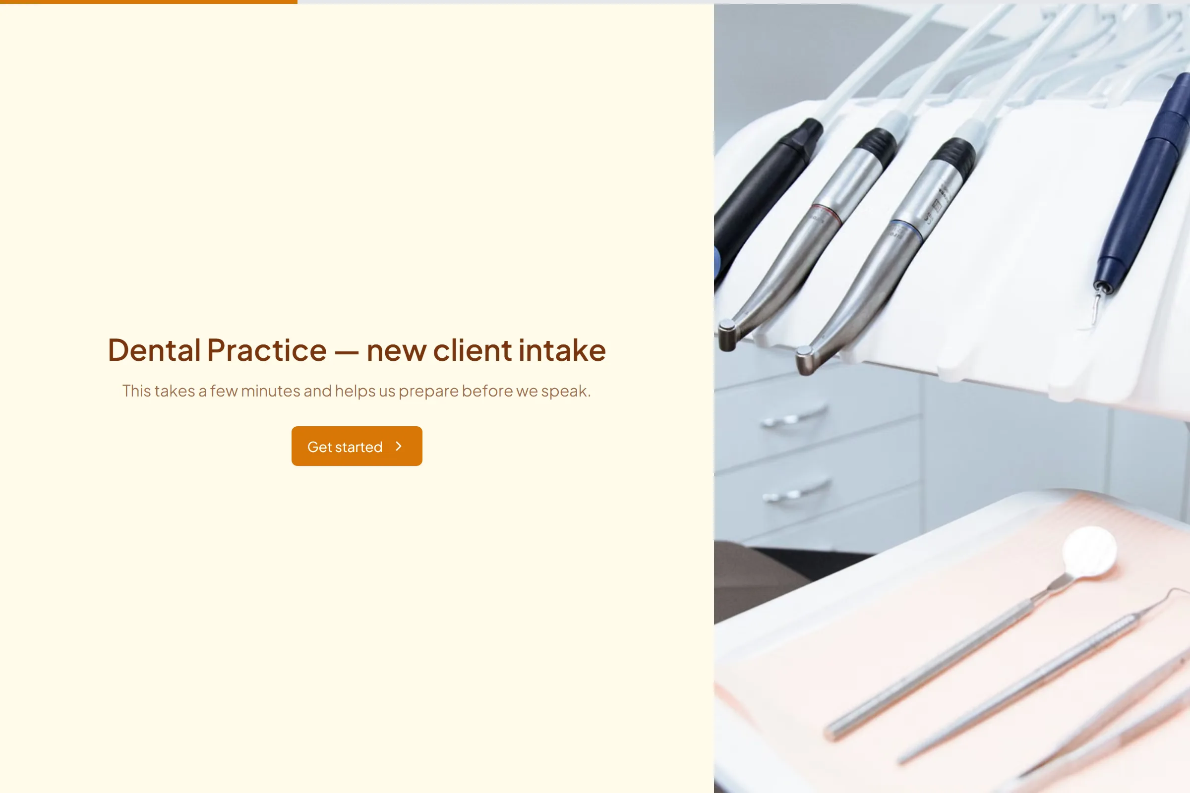Dental Practice New Client Intake template preview