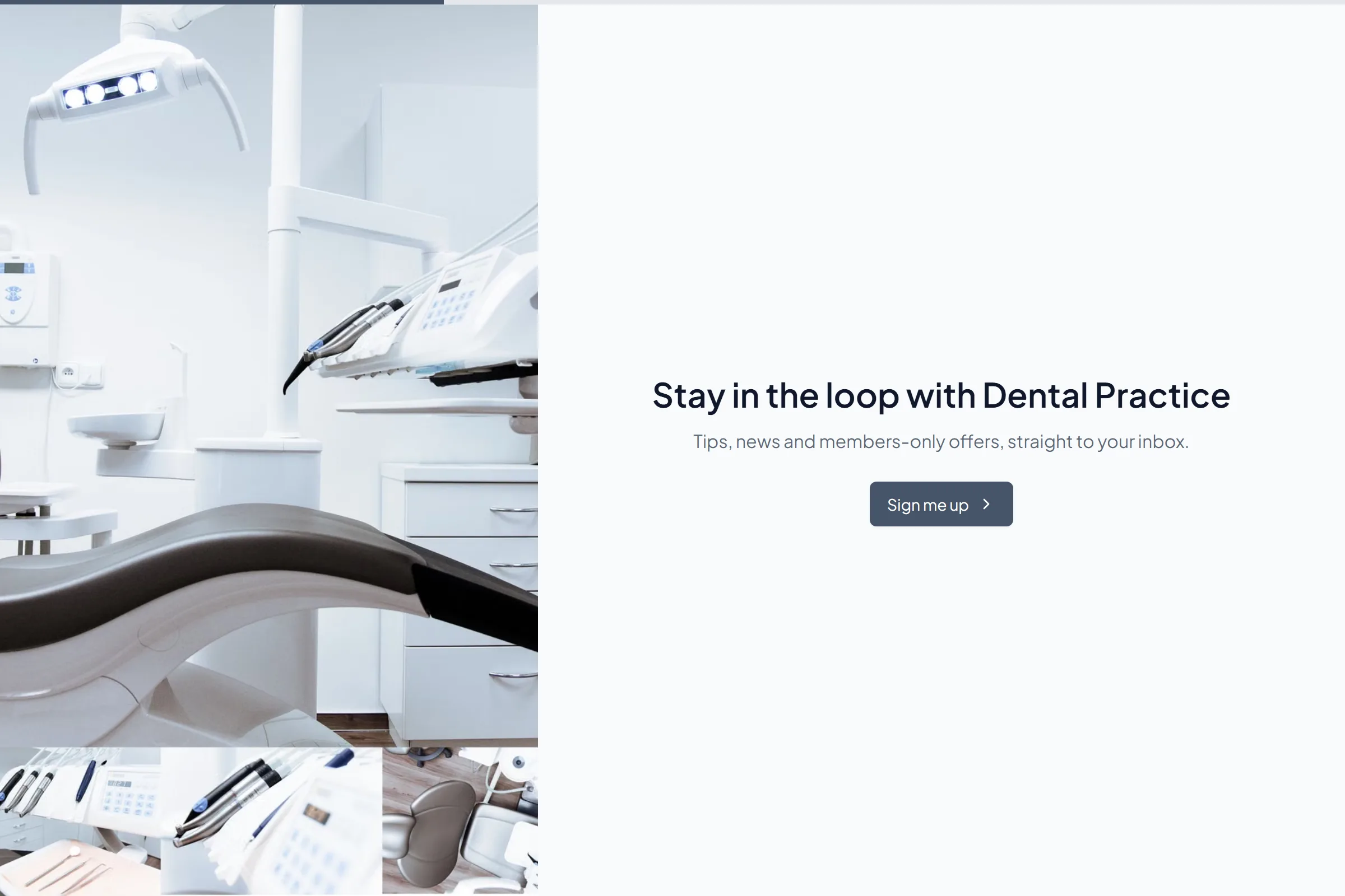 Dental Practice Newsletter & Updates Signup template preview