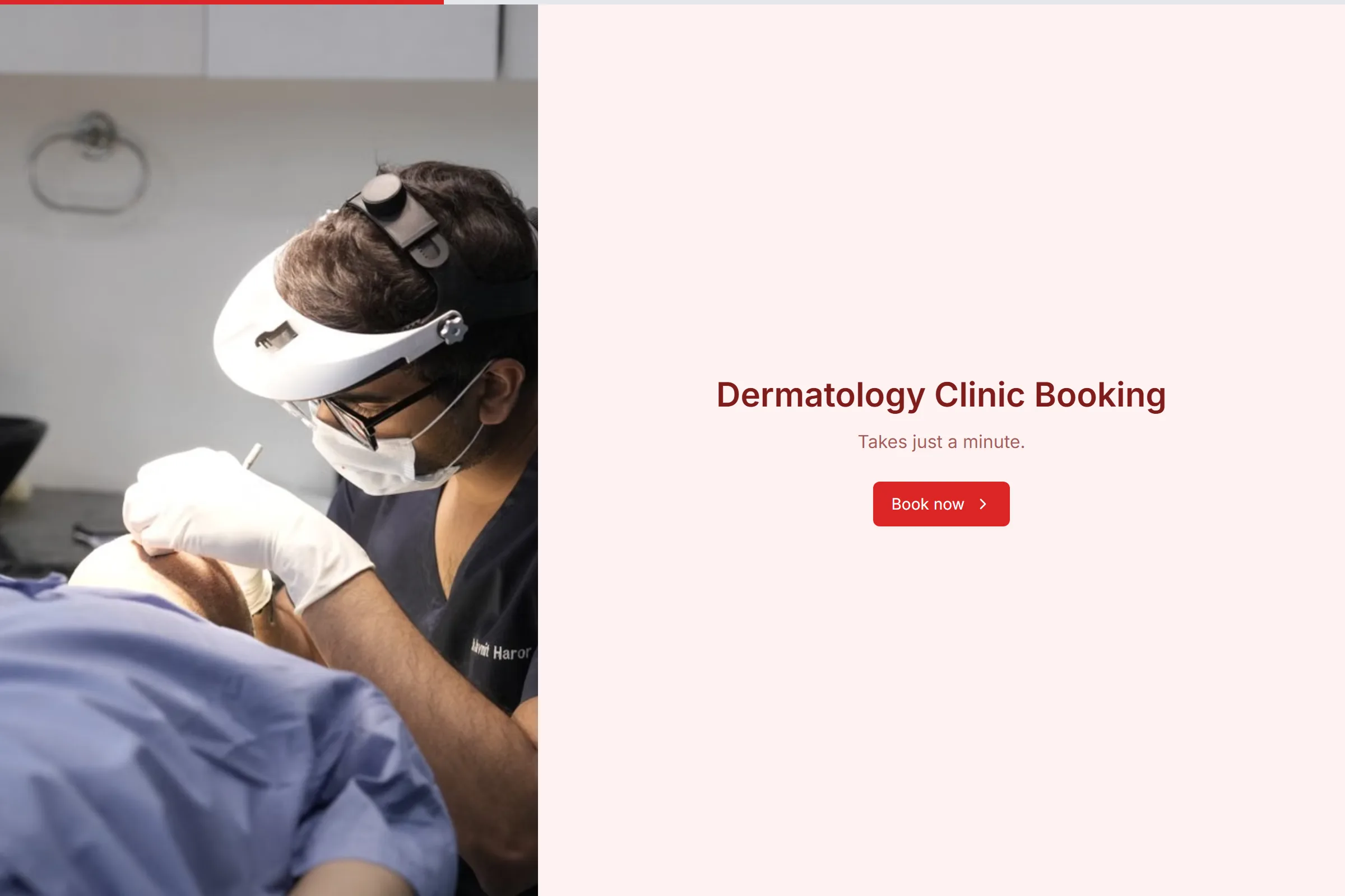 Dermatology Clinic Booking template preview