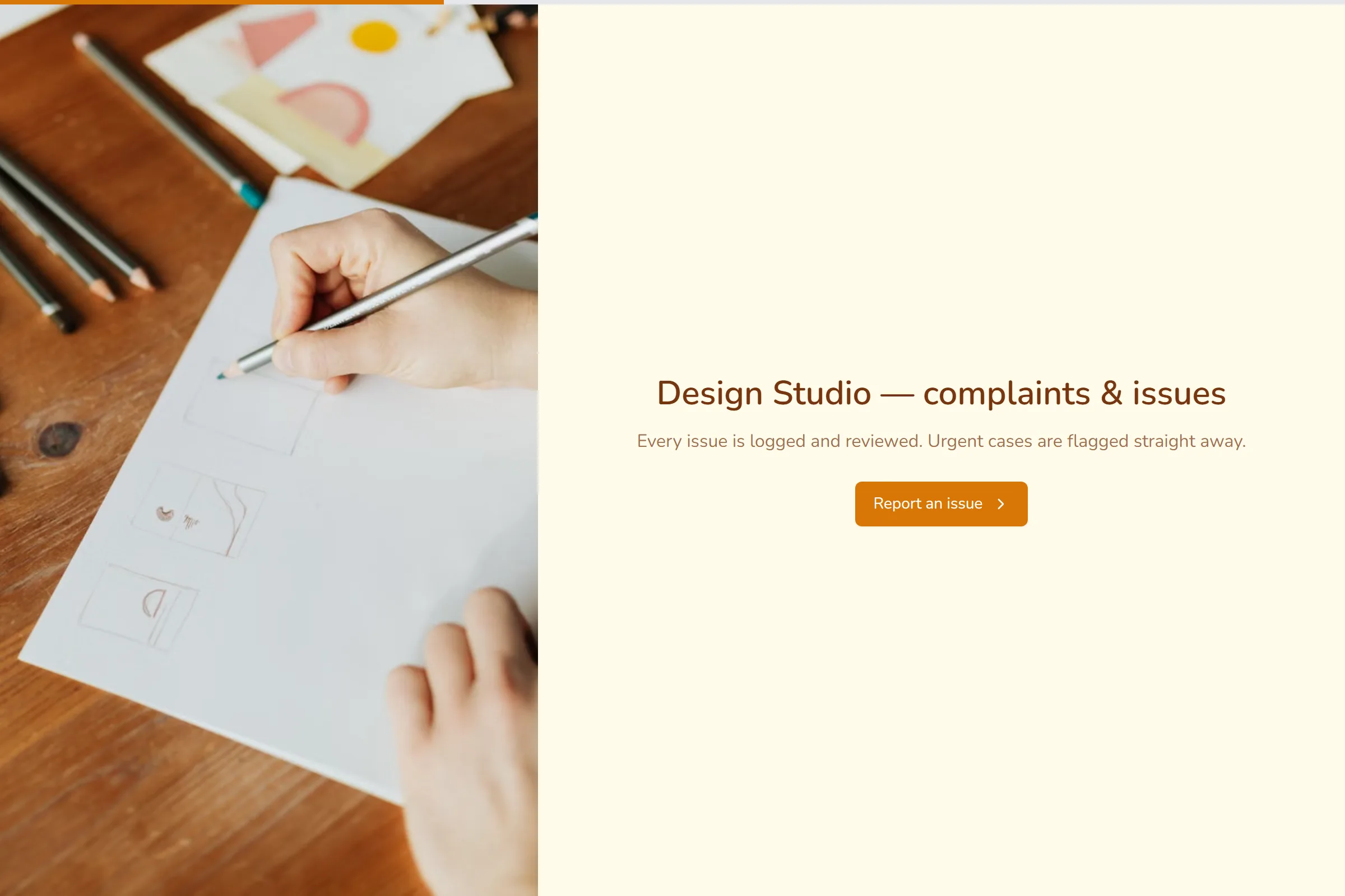 Design Studio Complaint / Issue Form template preview