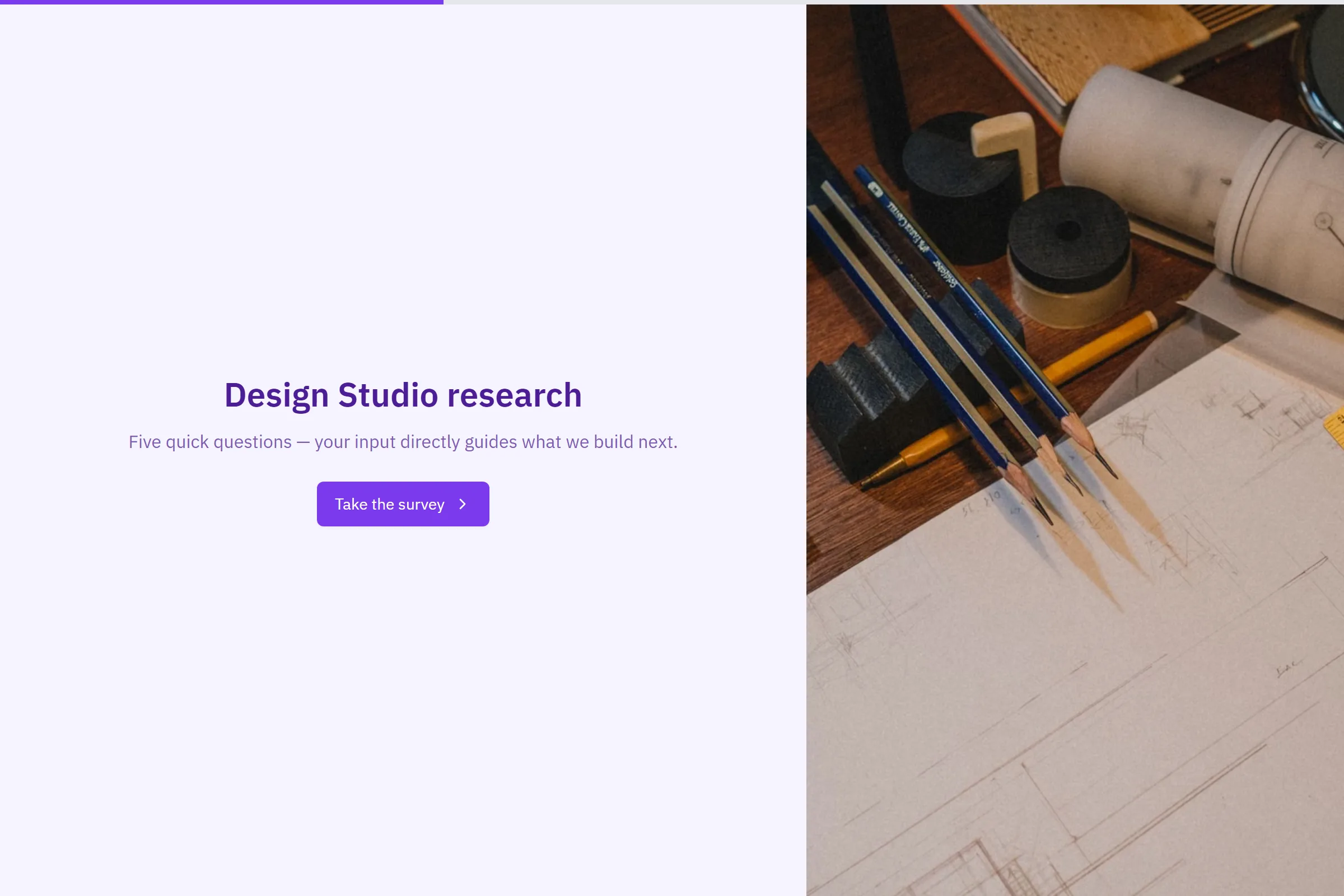 Design Studio Market Research Survey template preview