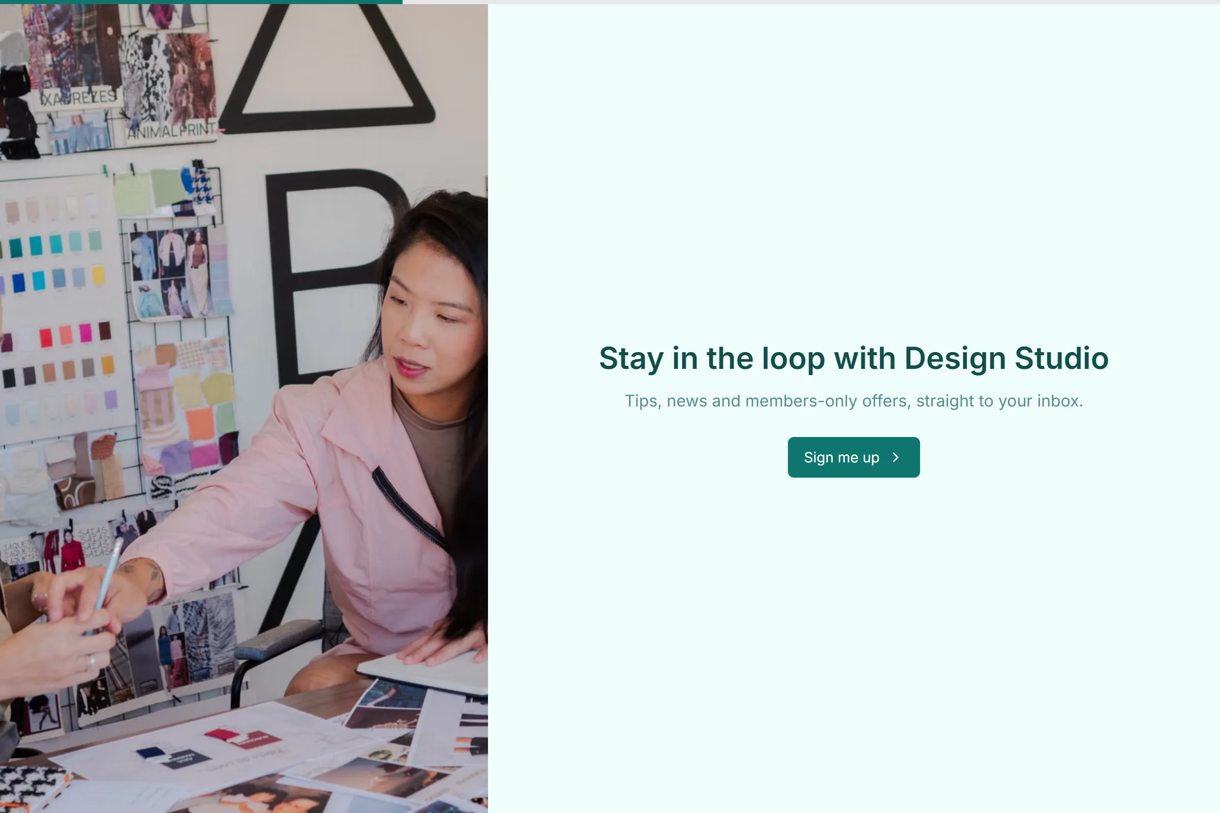 Design Studio Newsletter & Updates Signup template preview