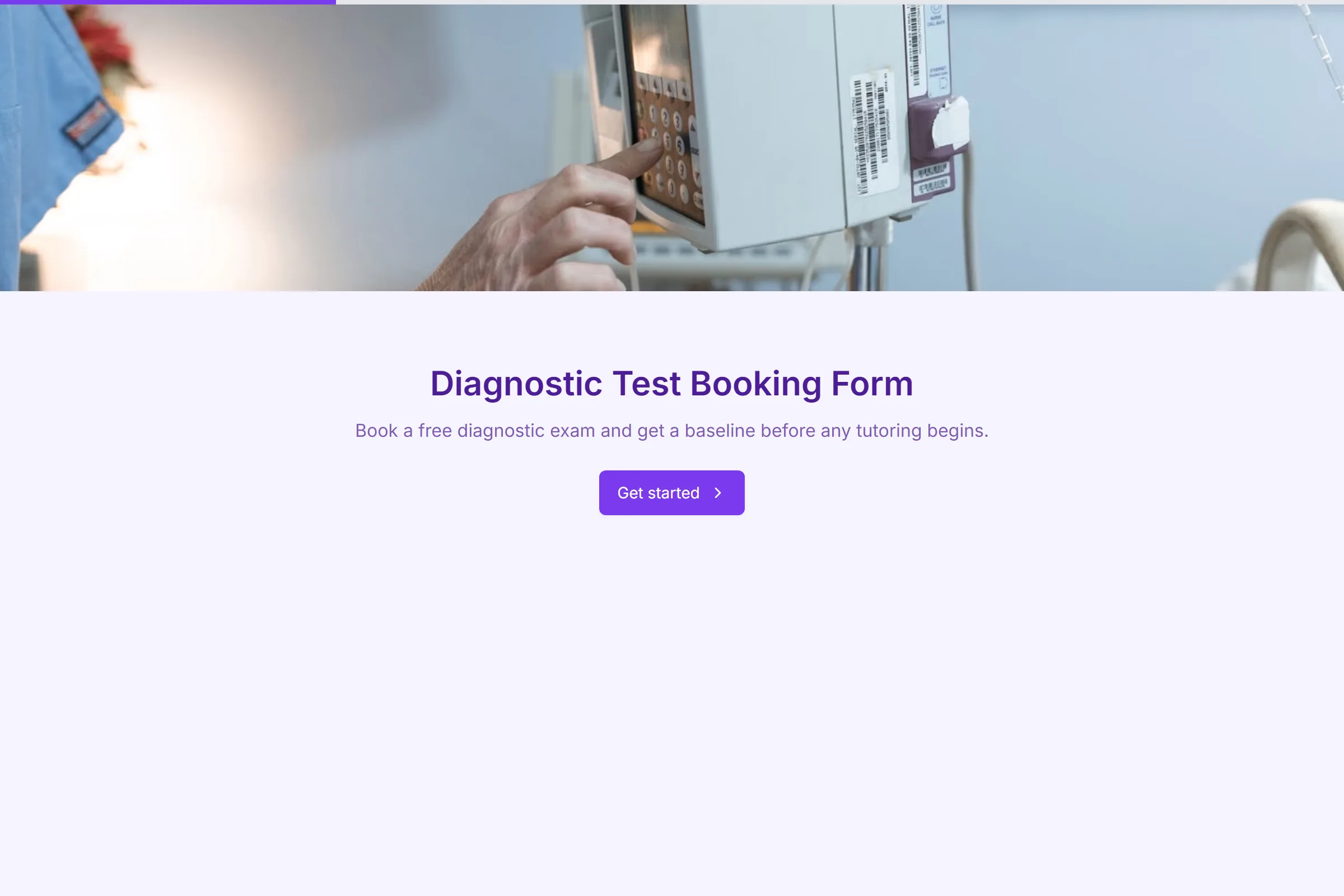 Diagnostic Test Booking Form template preview