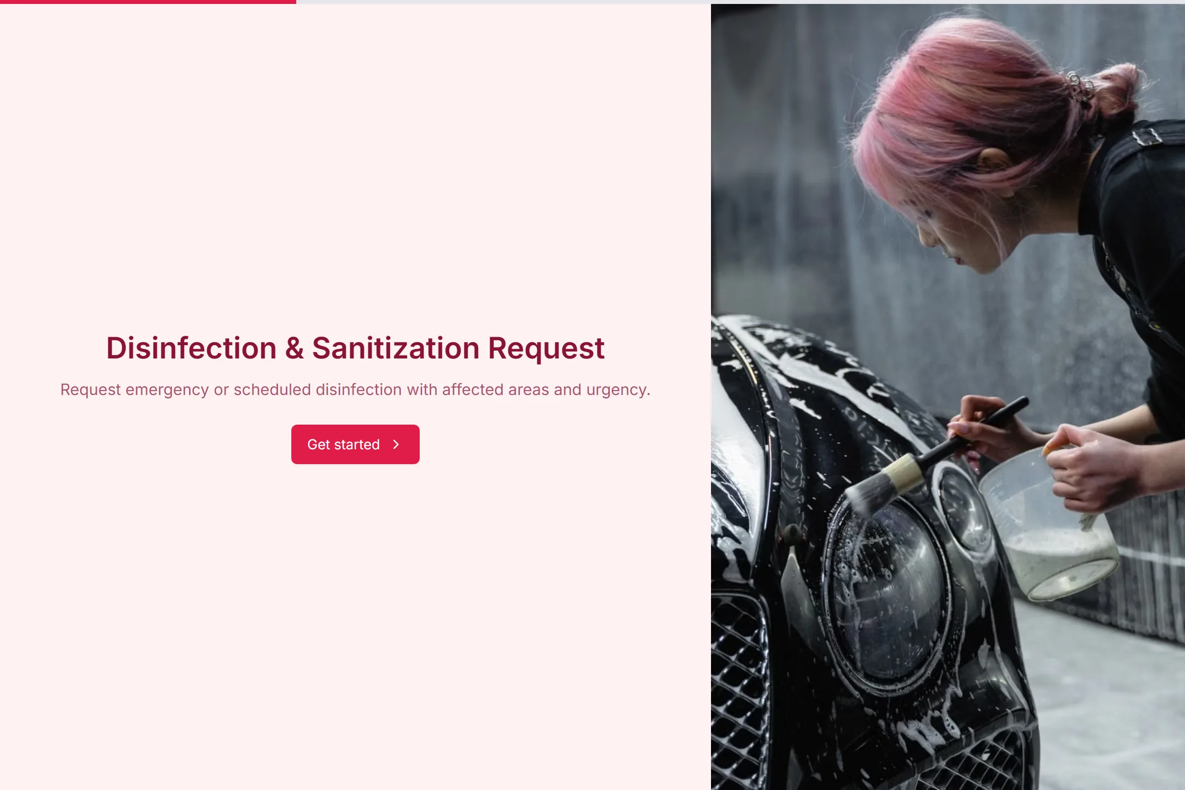 Disinfection & Sanitization Request template preview