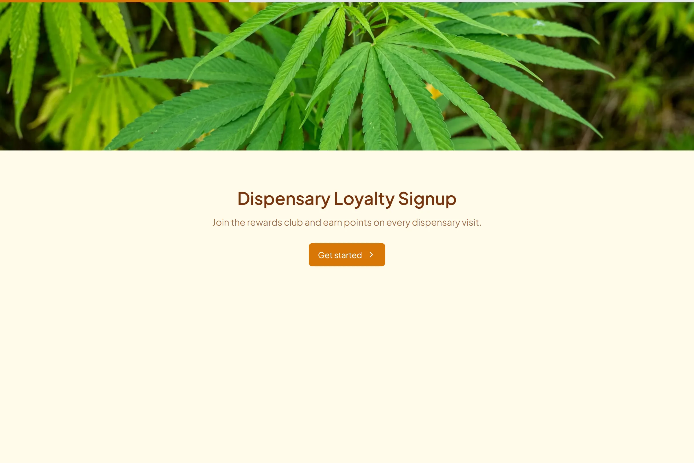 Dispensary Loyalty Signup template preview