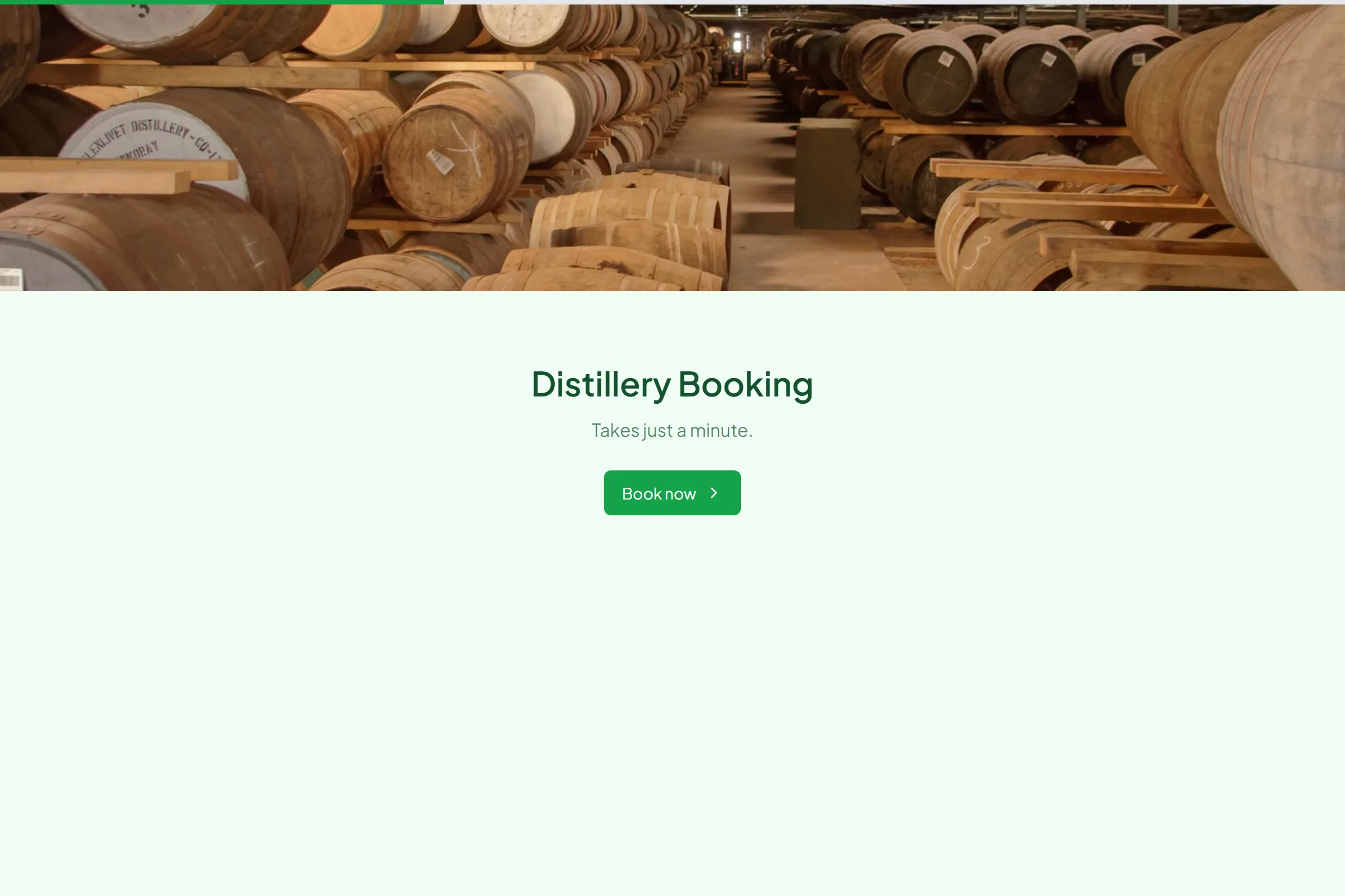 Distillery Booking template preview