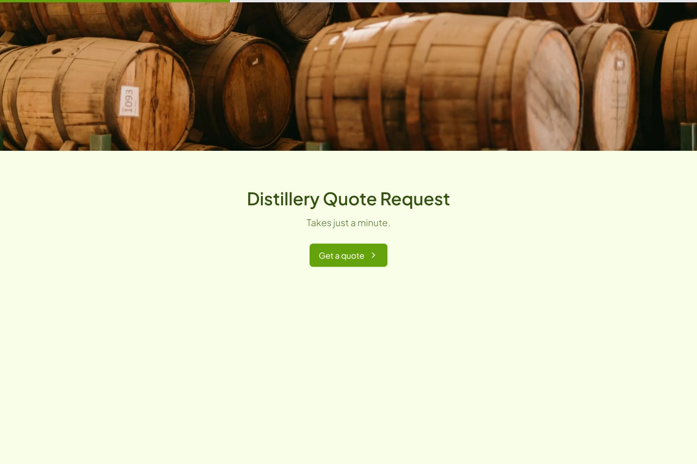 Distillery Quote Request template preview