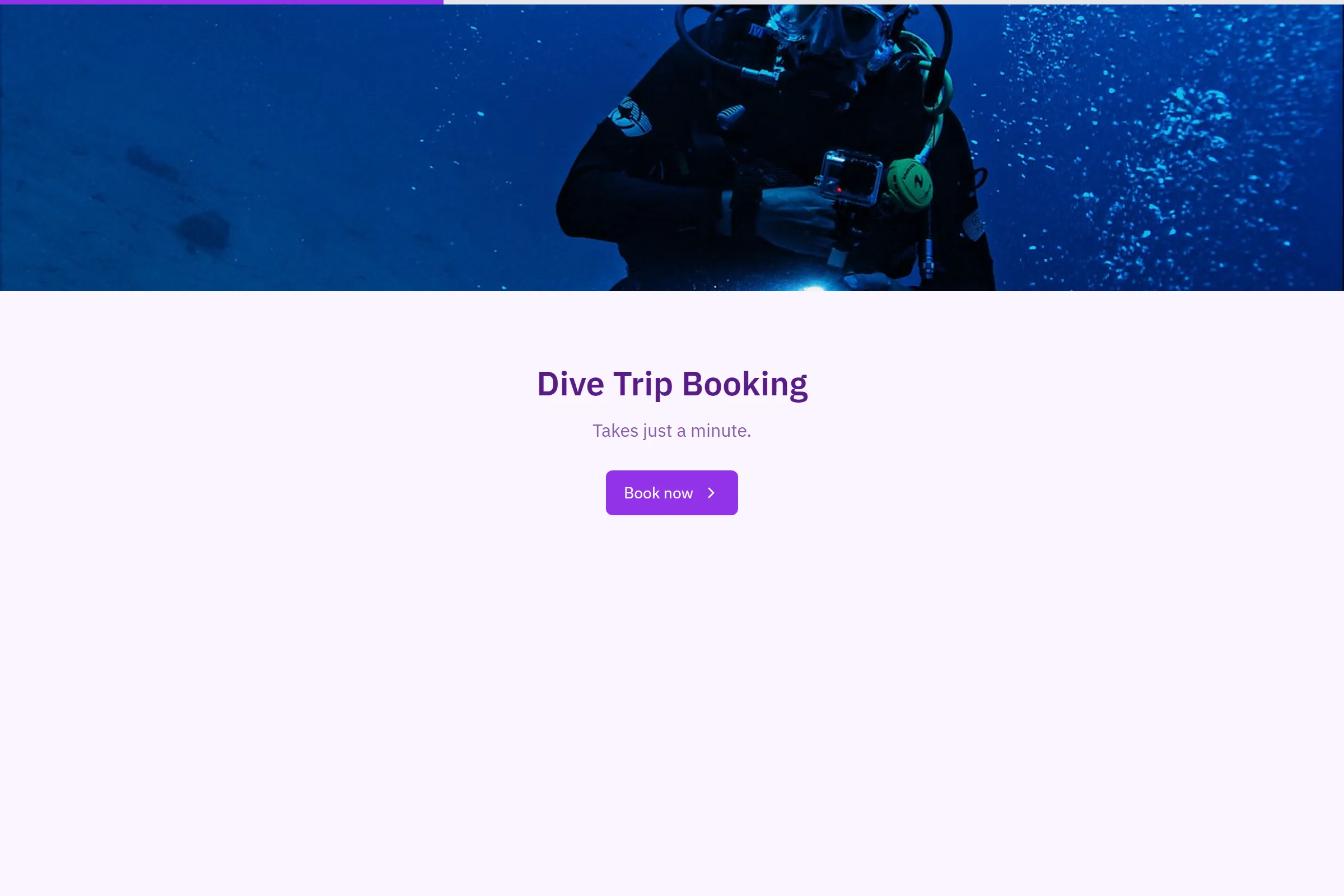 Dive Trip Booking template preview