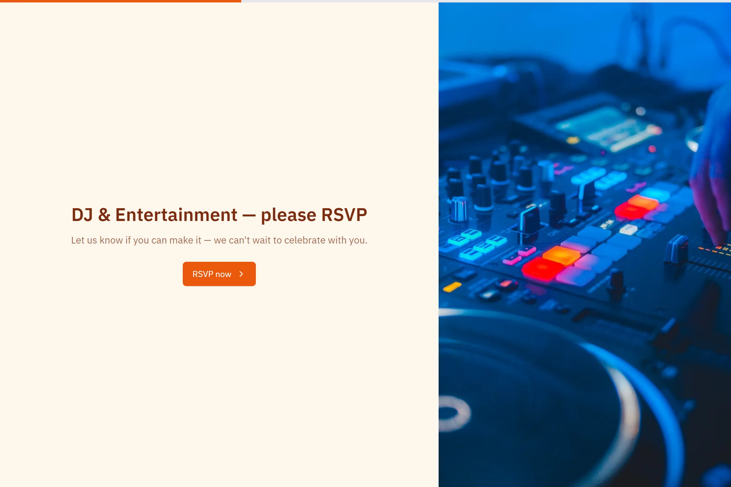 DJ & Entertainment Event RSVP template preview