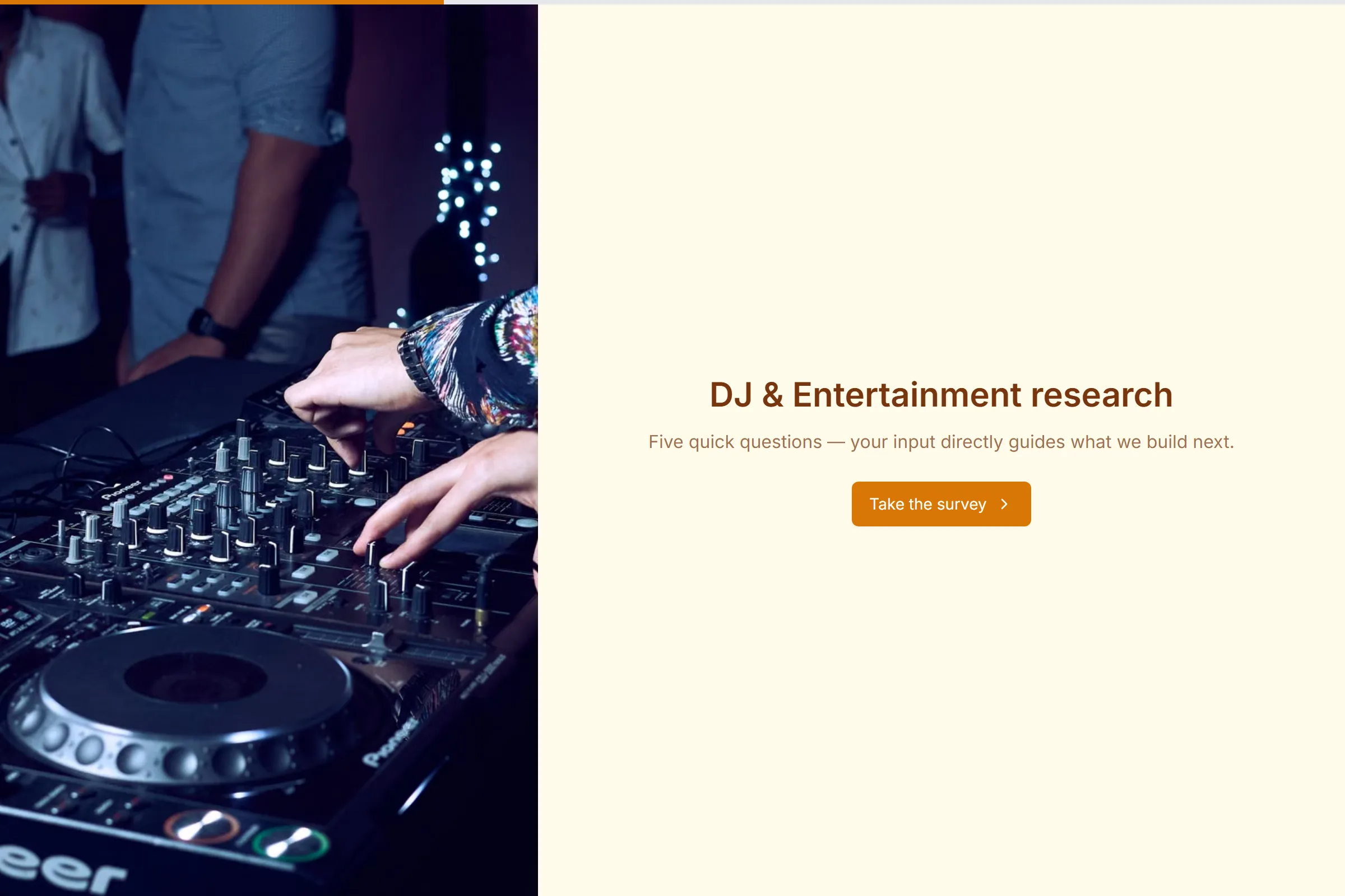 DJ & Entertainment Market Research Survey template preview