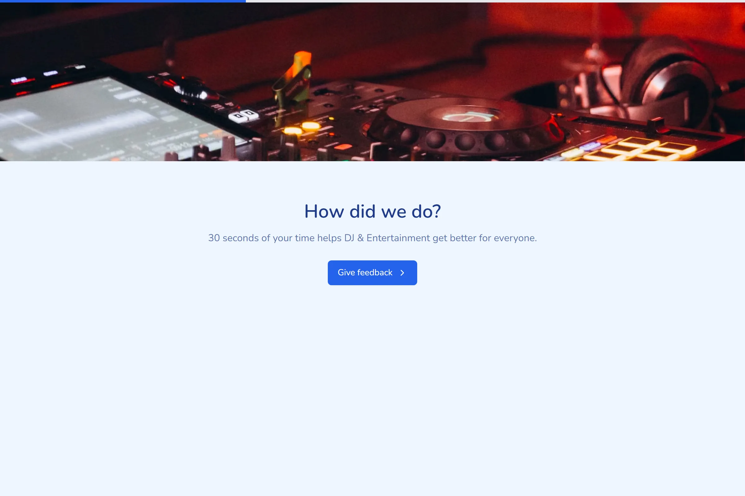 DJ & Entertainment Quick Feedback template preview