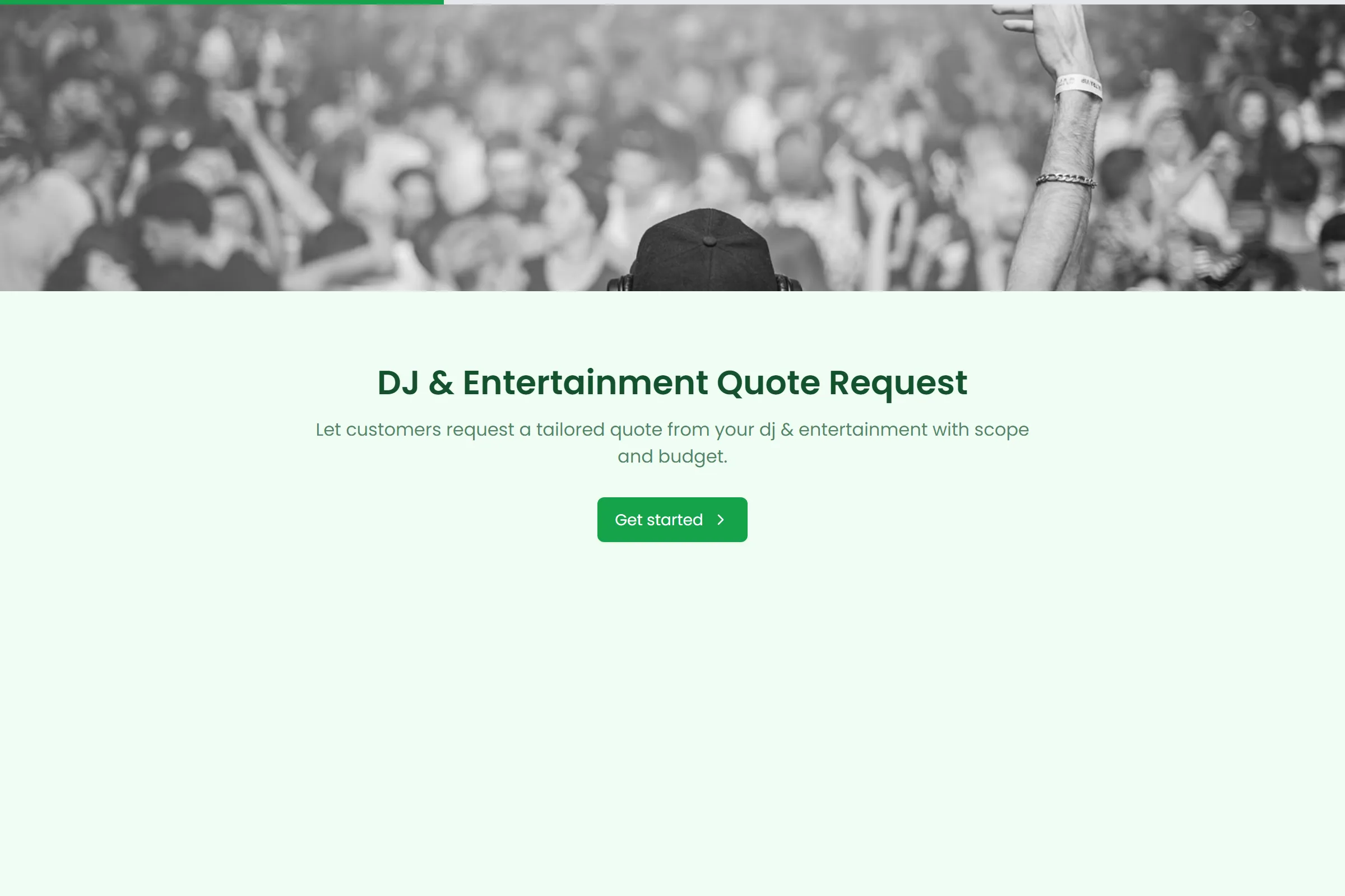 DJ & Entertainment Quote Request template preview