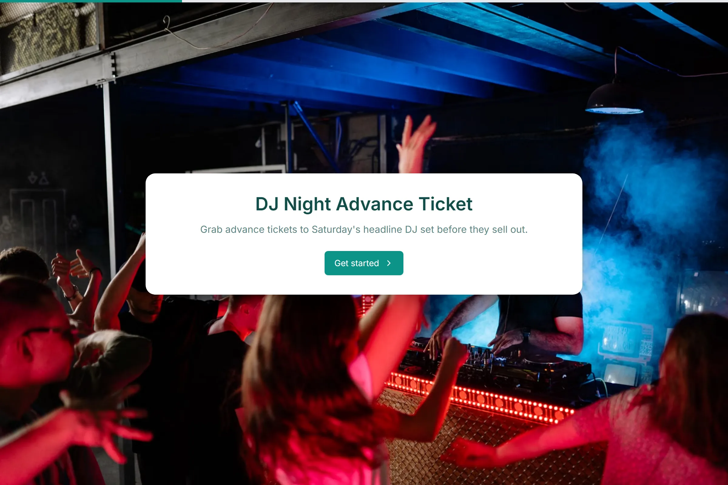 DJ Night Advance Ticket template preview