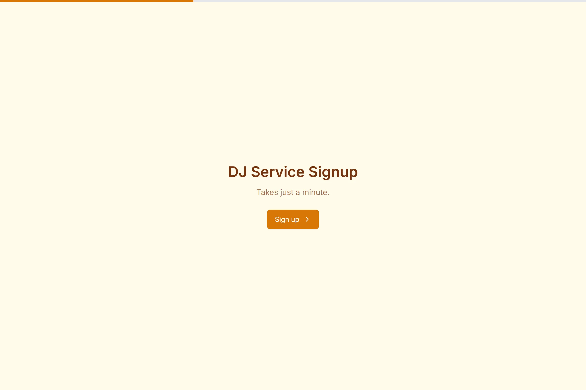 DJ Service Signup template preview