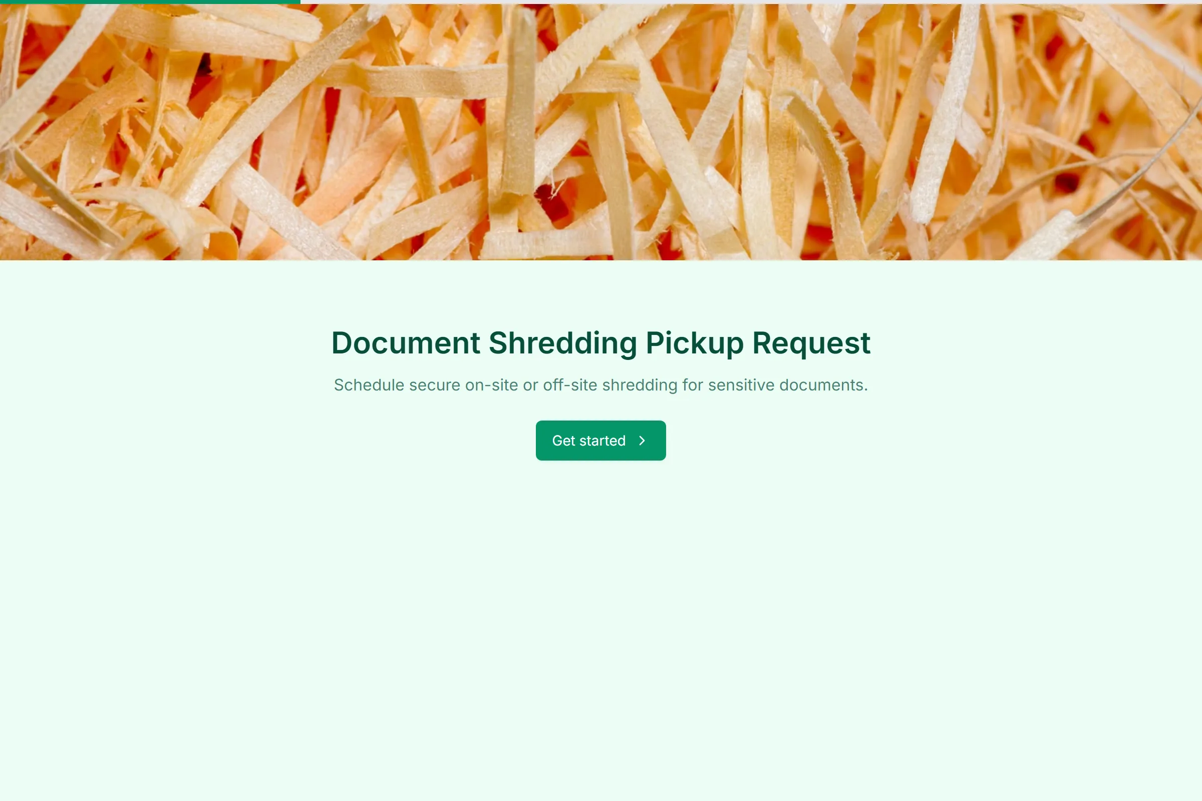 Document Shredding Pickup Request template preview