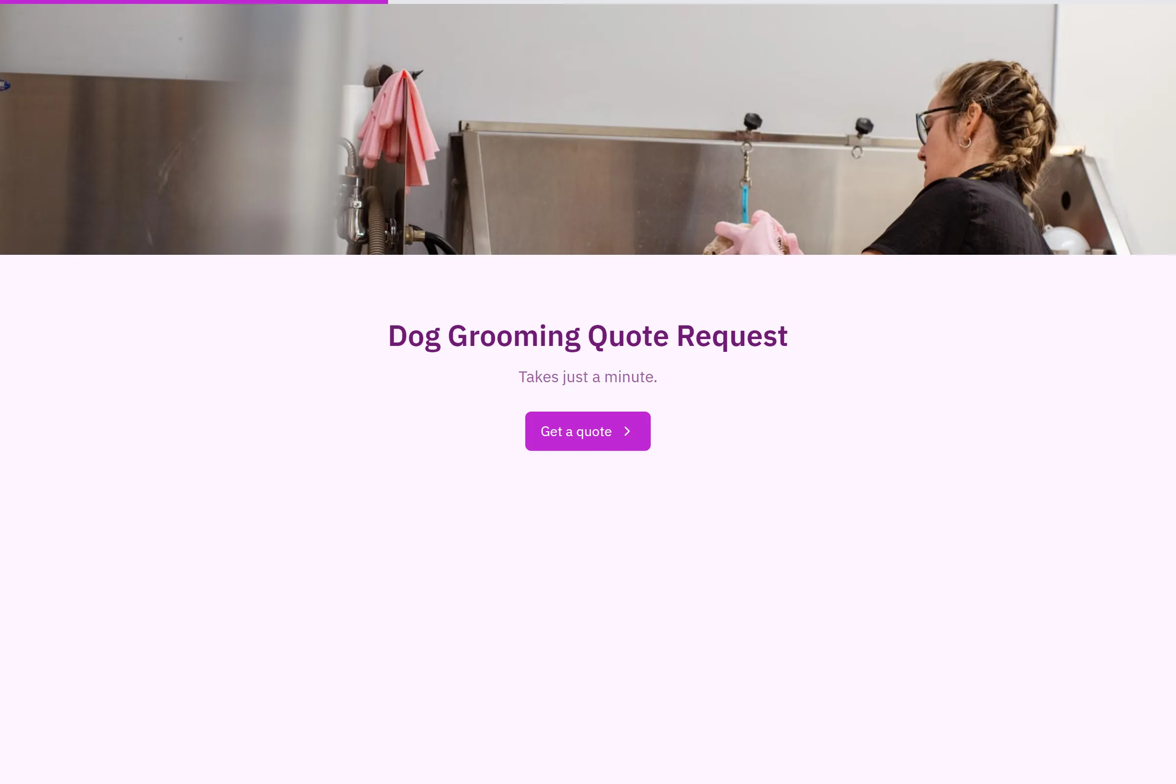 Dog Grooming Quote Request template preview