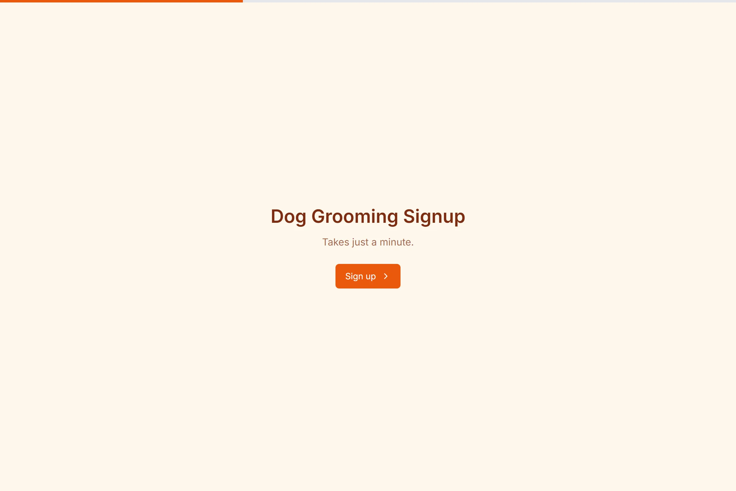 Dog Grooming Signup template preview