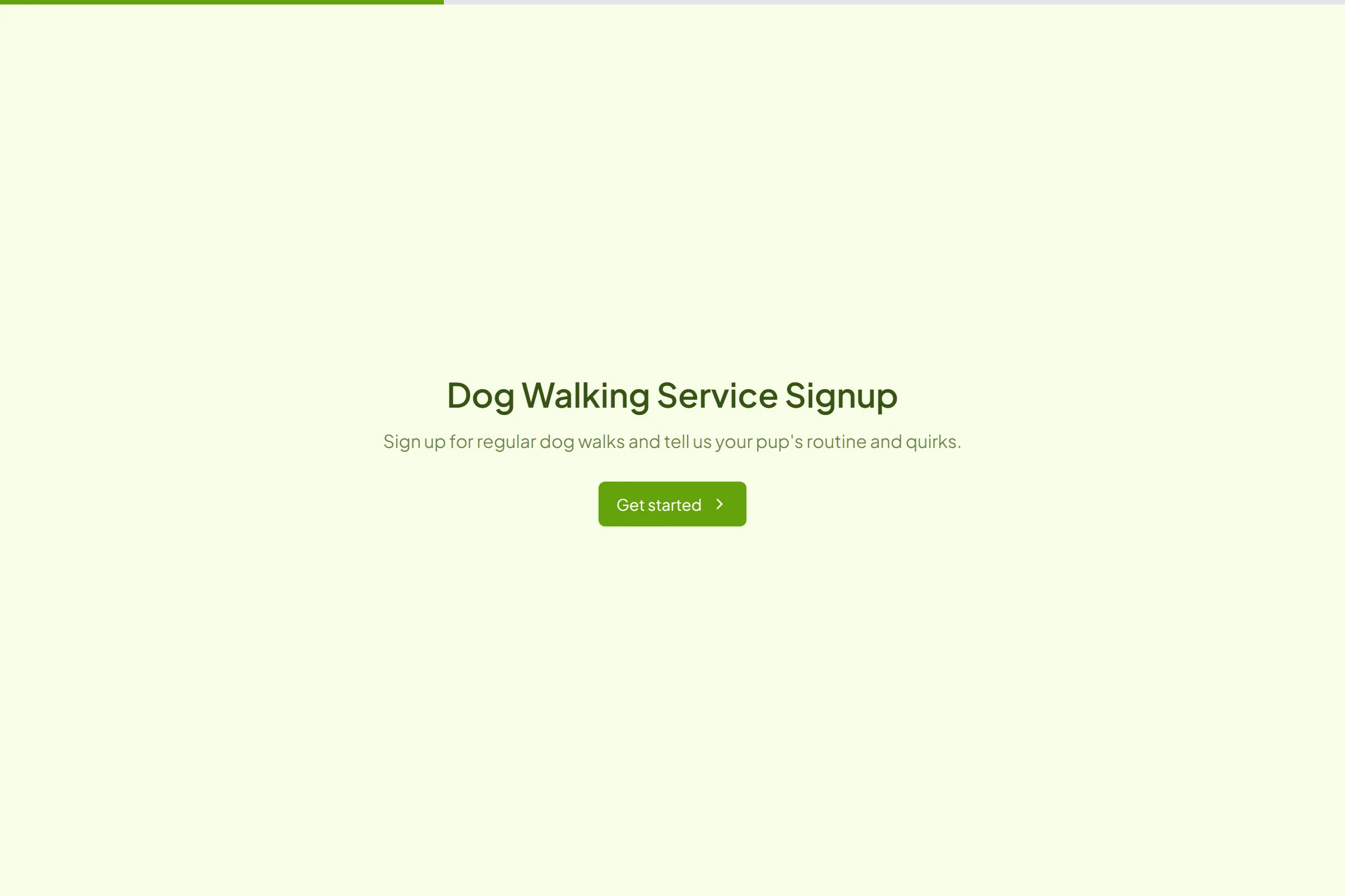 Dog Walking Service Signup template preview