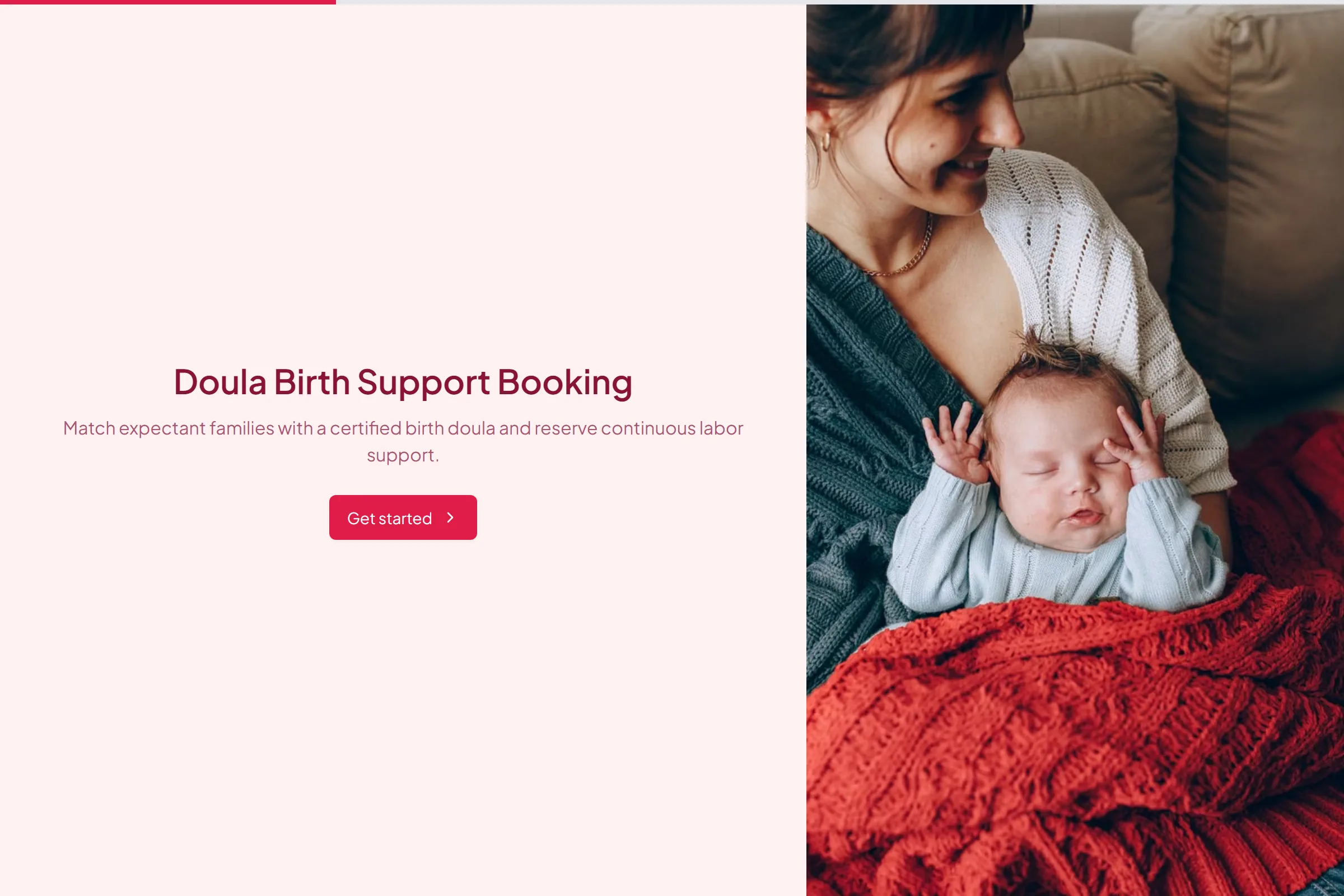 Doula Birth Support Booking template preview