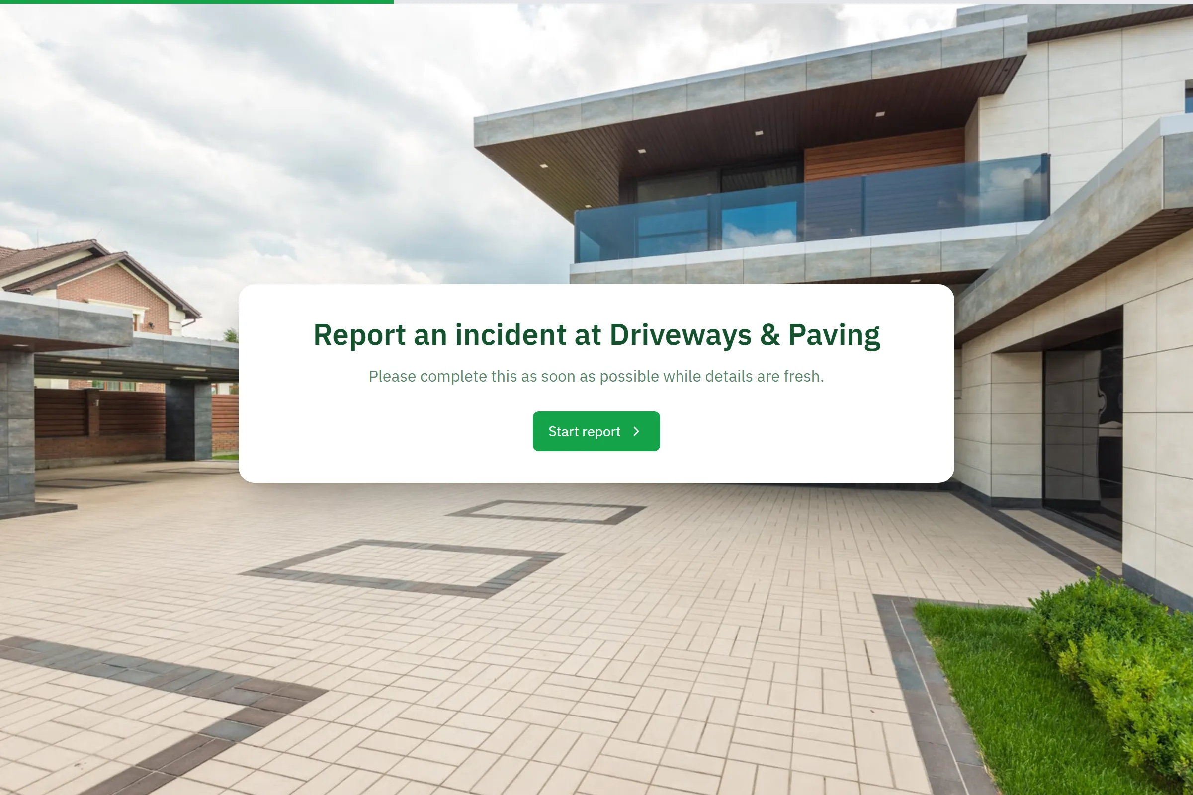 Driveways & Paving Incident Report template preview