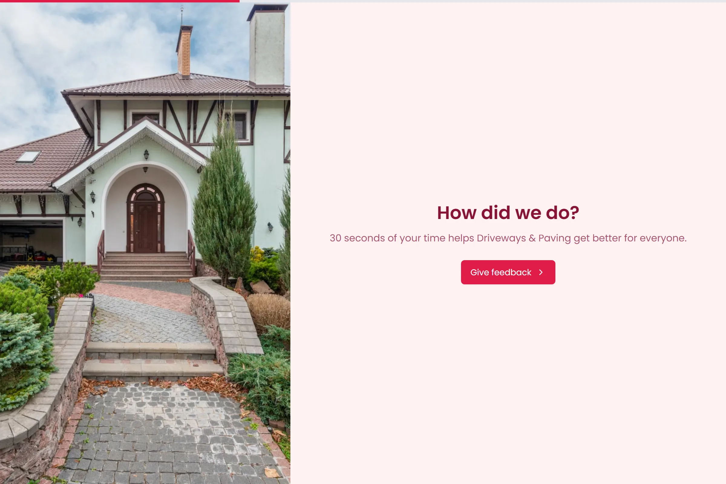 Driveways & Paving Quick Feedback template preview