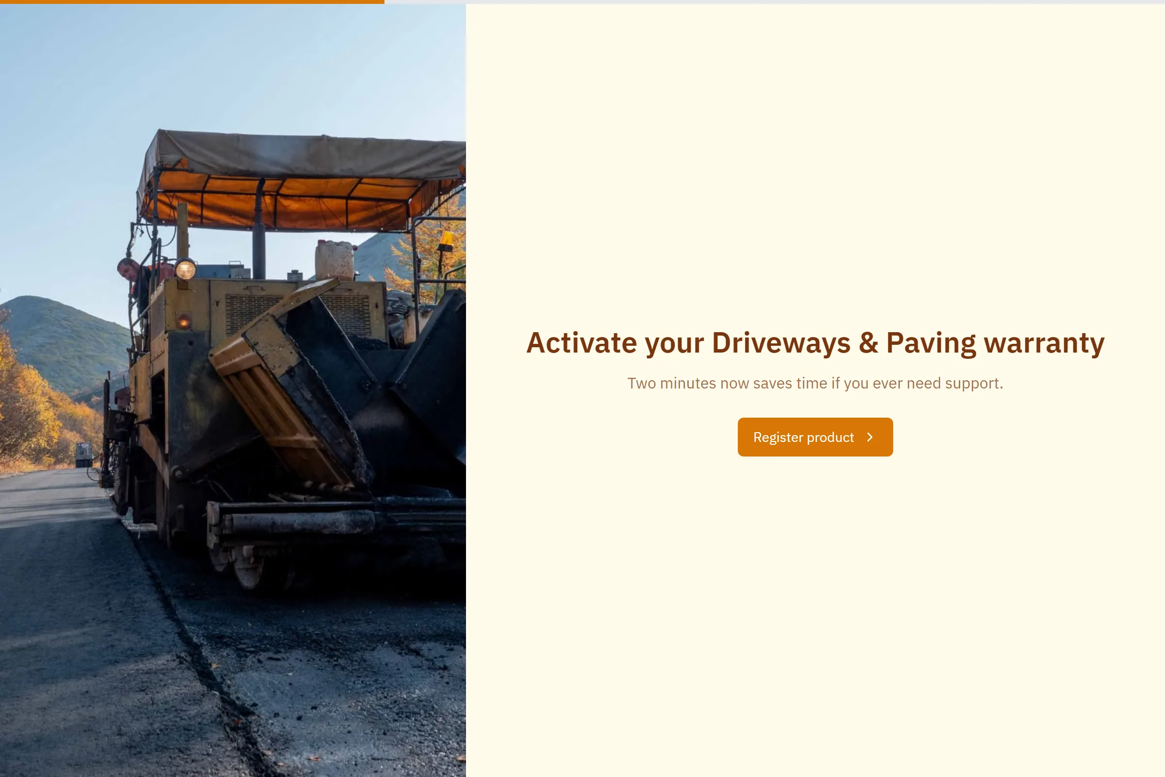 Driveways & Paving Warranty Registration template preview