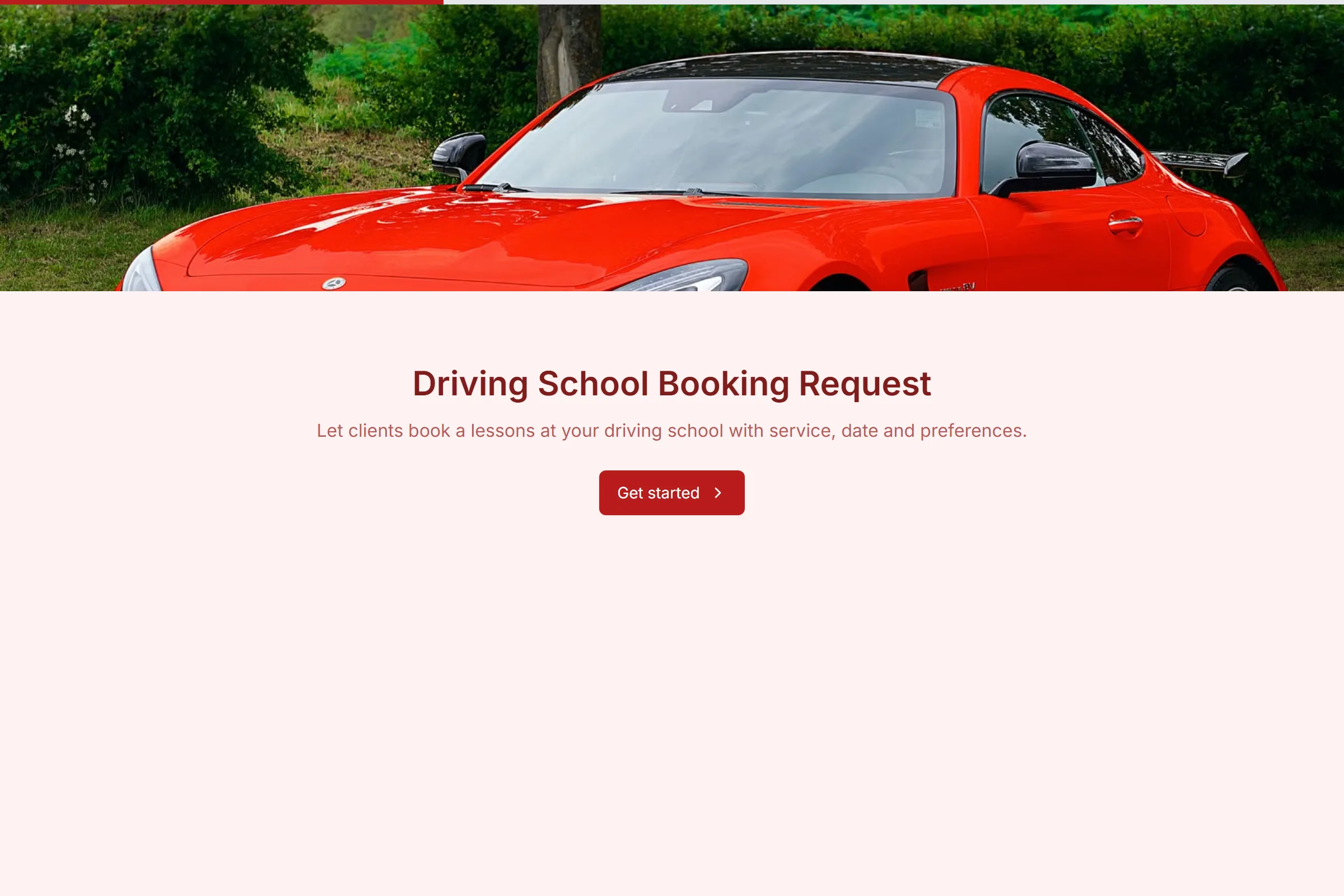 Driving School Booking Request template preview